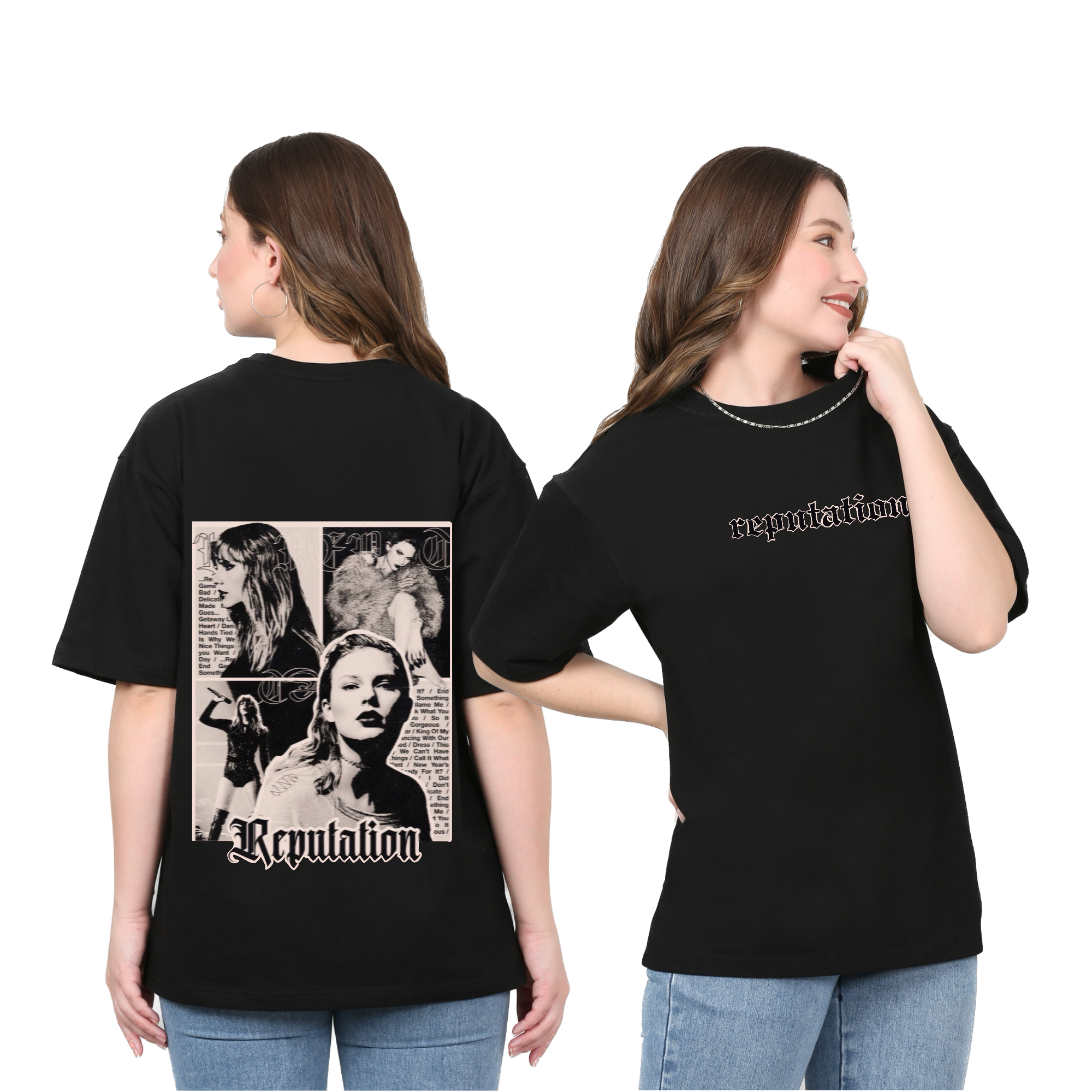 Reputation Taylor Swift Black Oversize T-Shirt