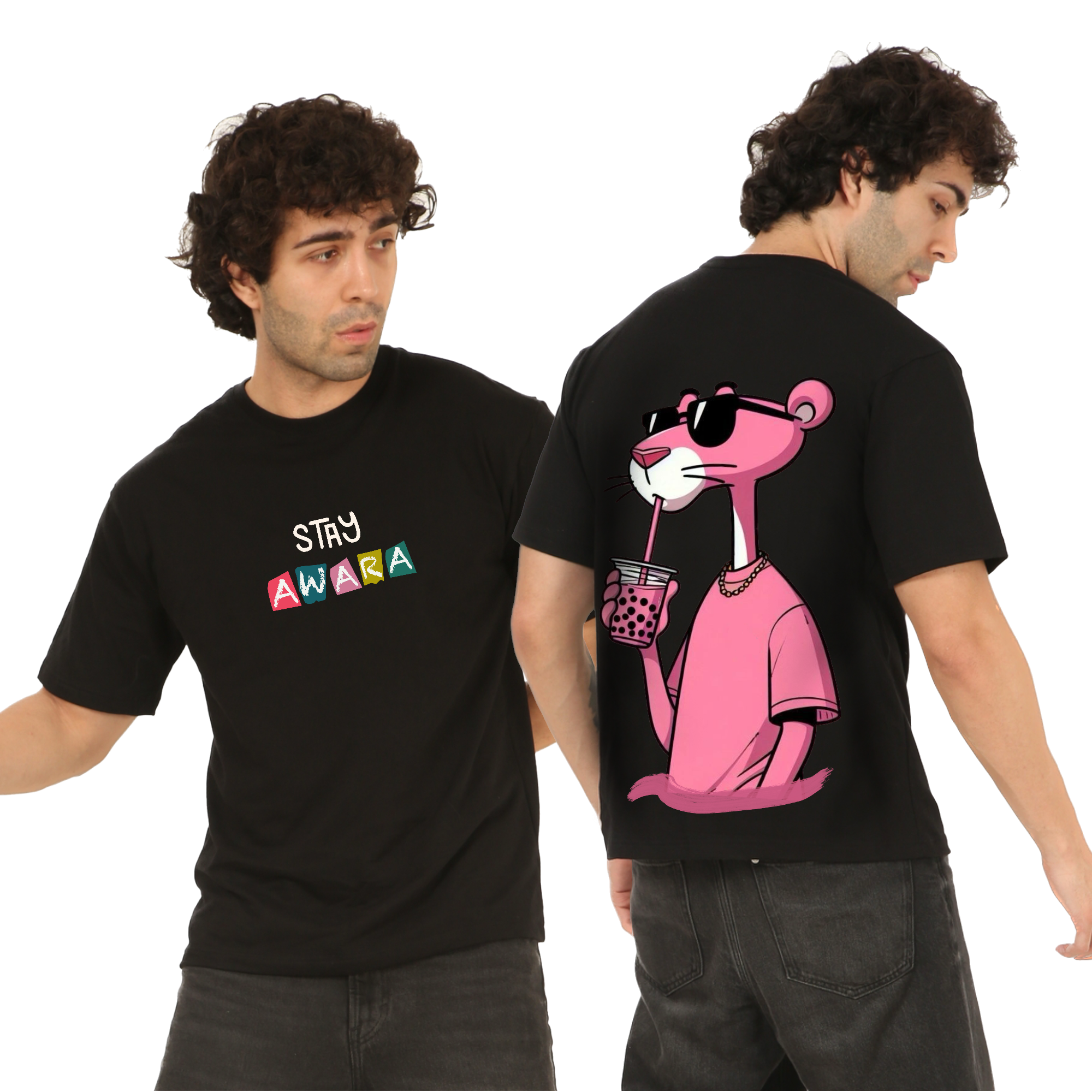 Stay Awara Black Oversize T-Shirt