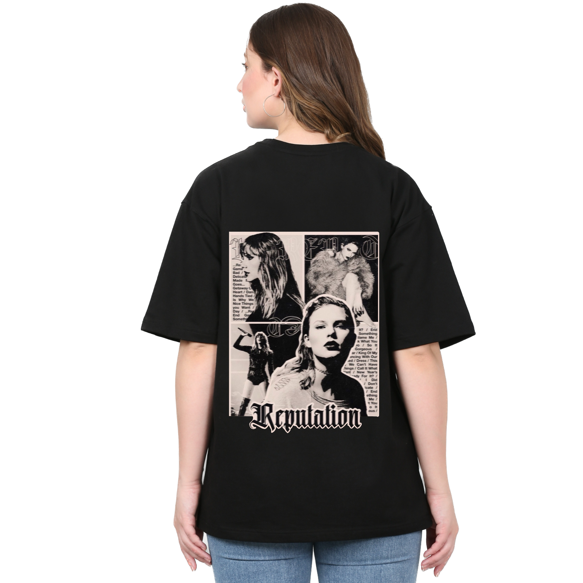 Reputation Taylor Swift Black Oversize T-Shirt