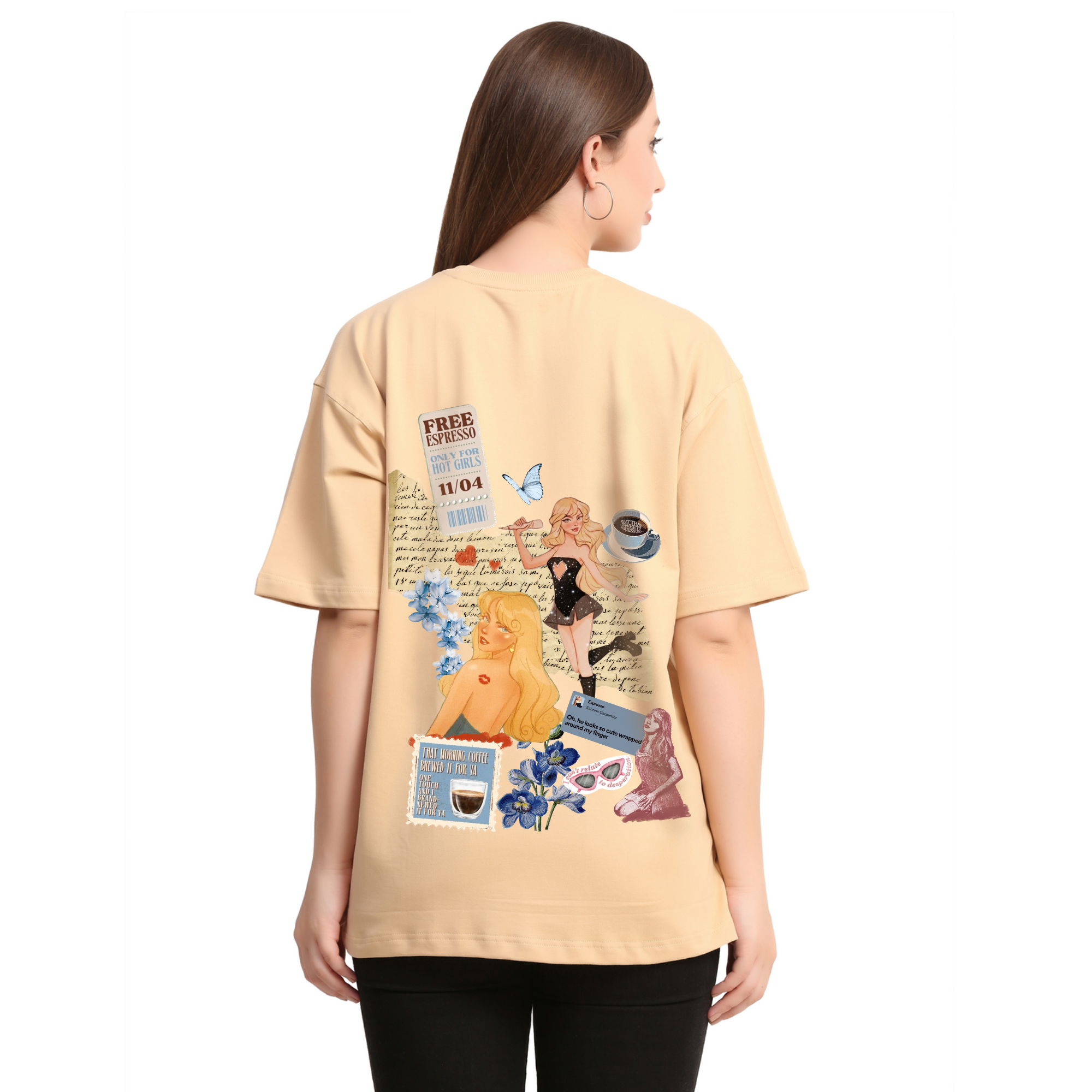 Thatsthatme Espresso Beige Oversize T-Shirt