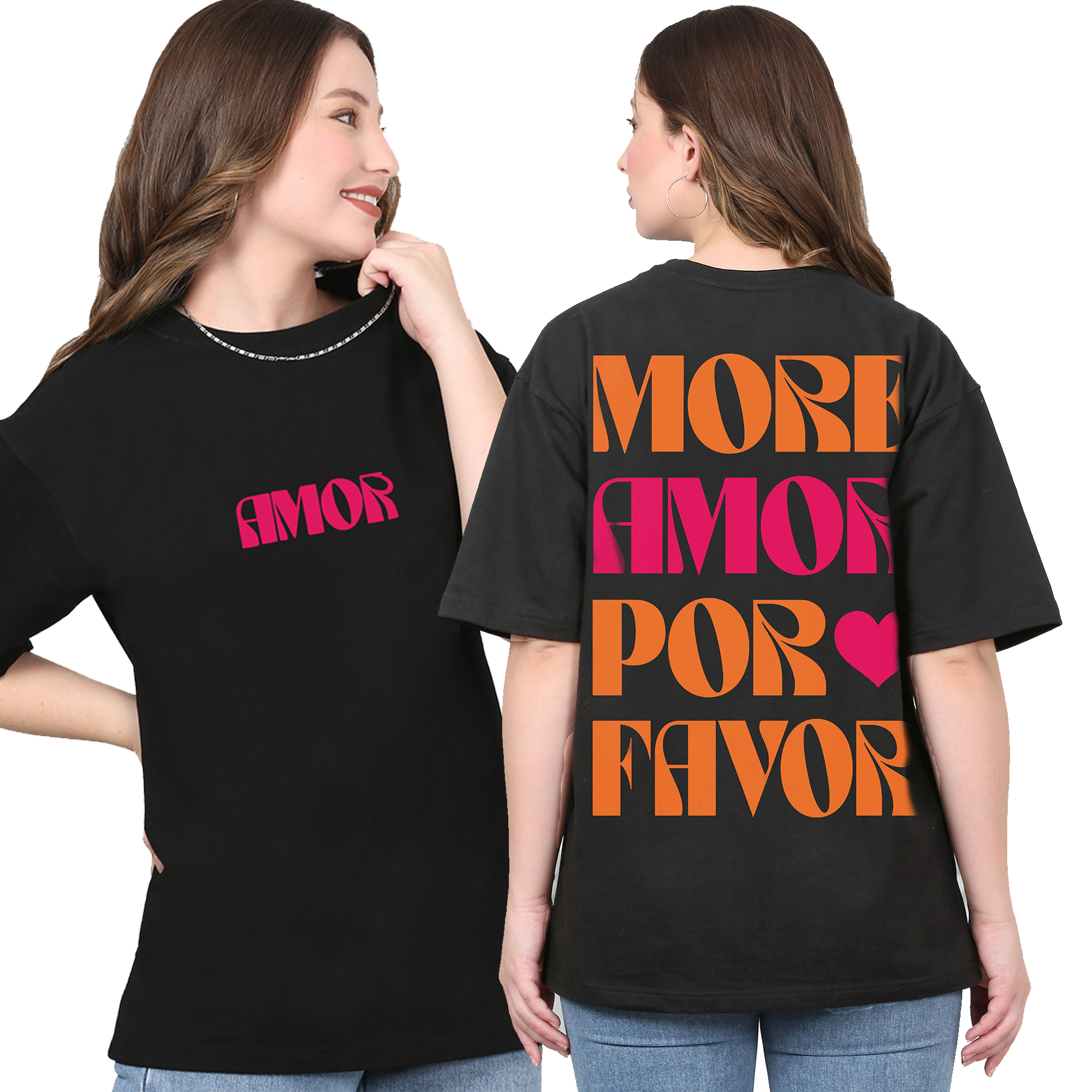 More Amor Por Favor Black Oversize T-Shirt