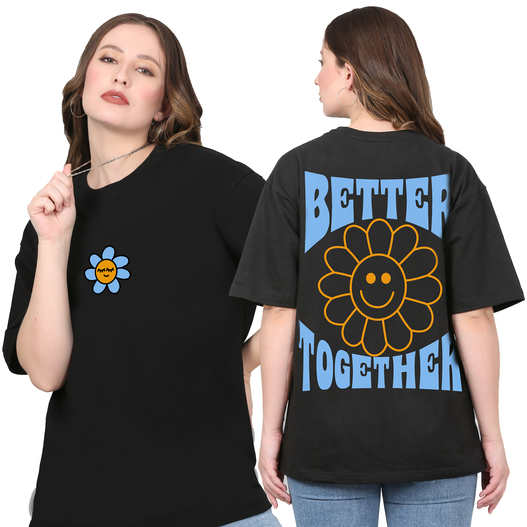Better Together Black Oversize T-Shirt