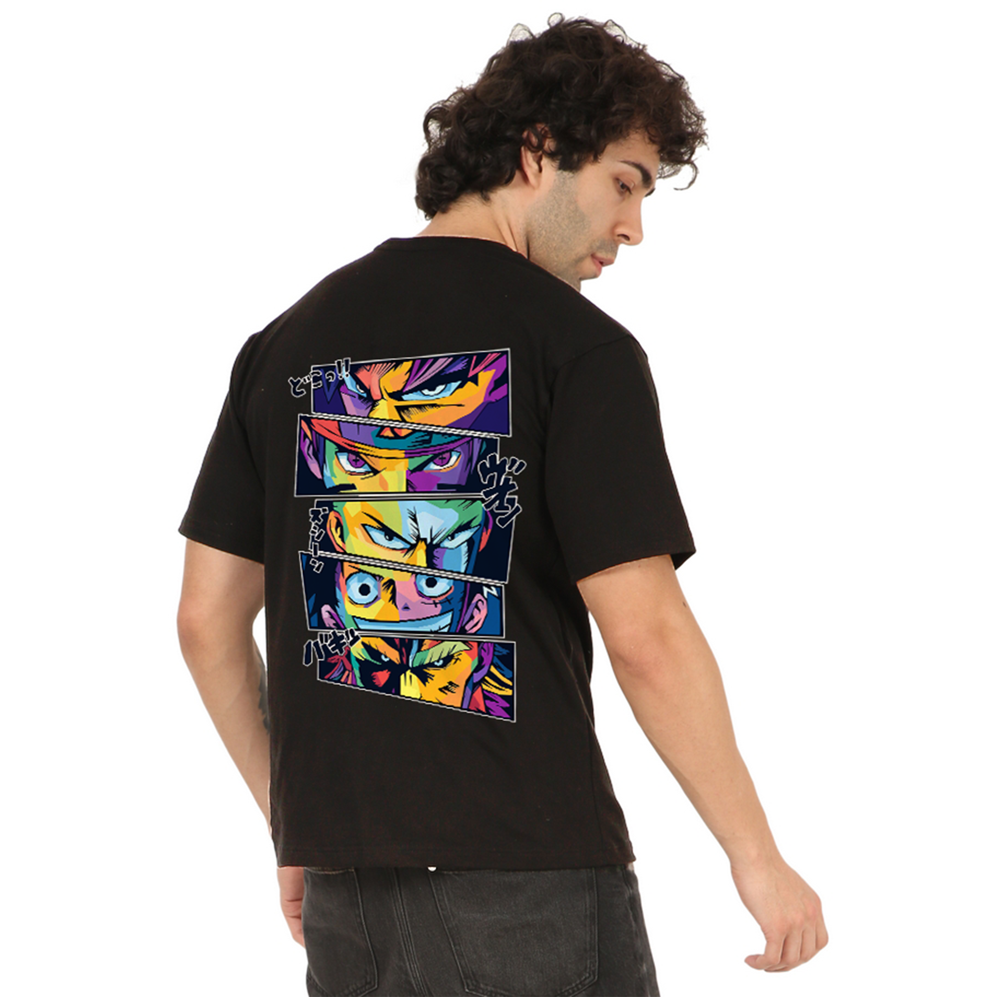 One Piece Black Oversize T-Shirt