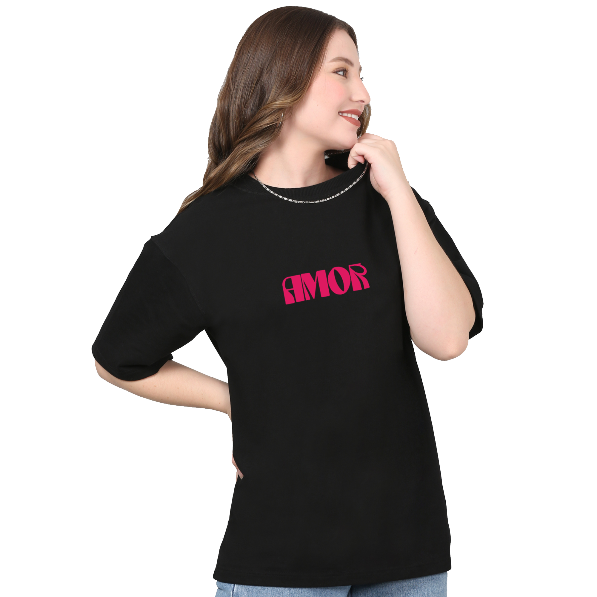 More Amor Por Favor Black Oversize T-Shirt