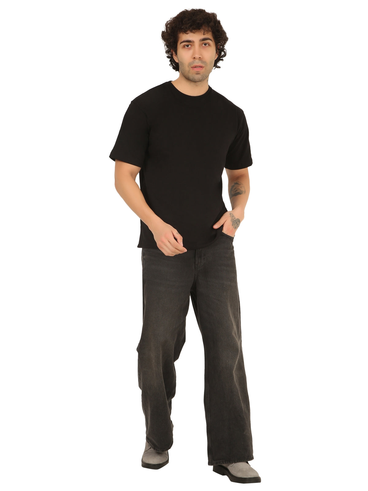Solid Black Color Oversize T-Shirt