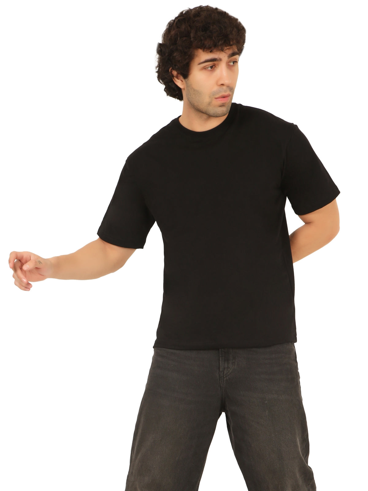 Solid Black Color Oversize T-Shirt