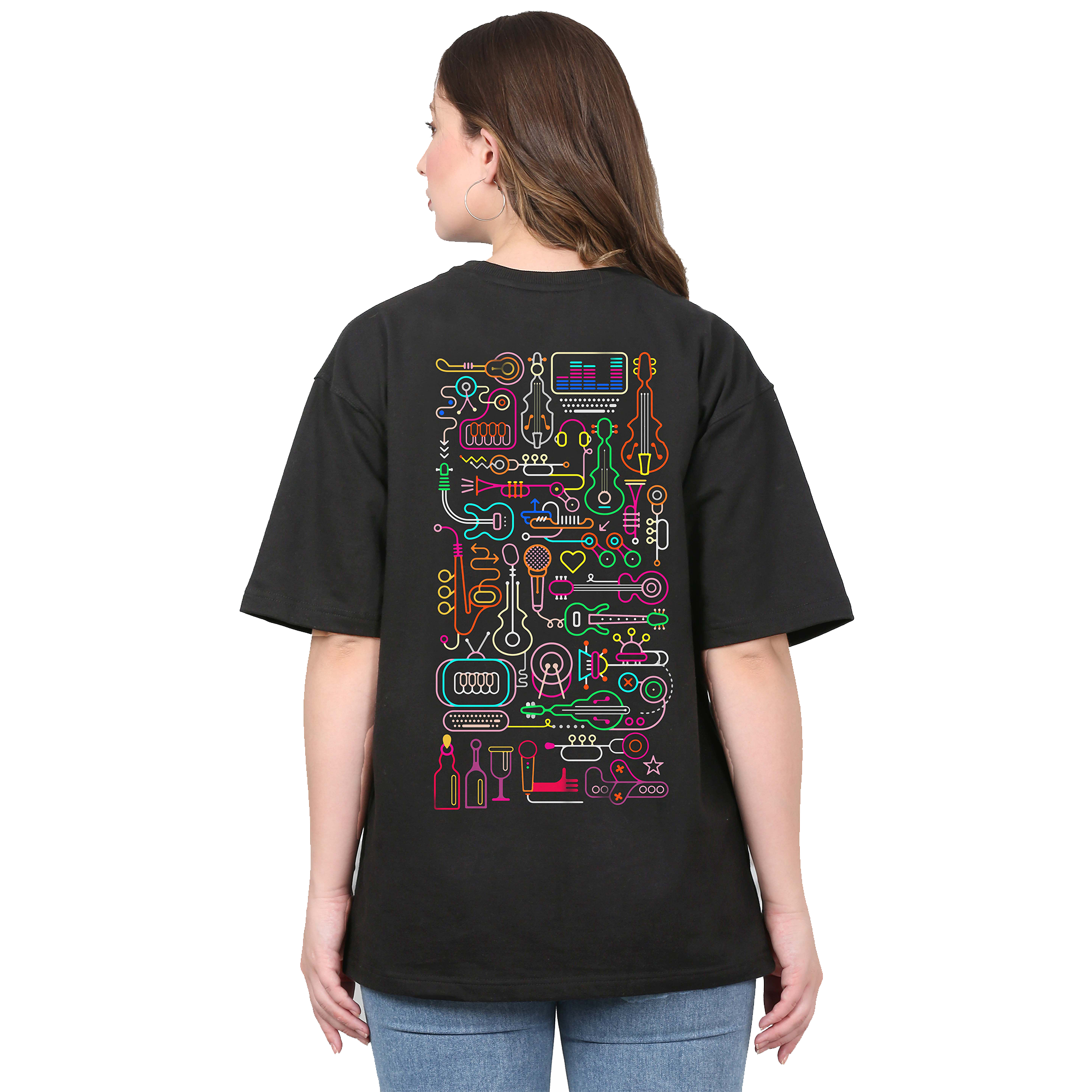 Music is Love Black Oversize T-Shirt