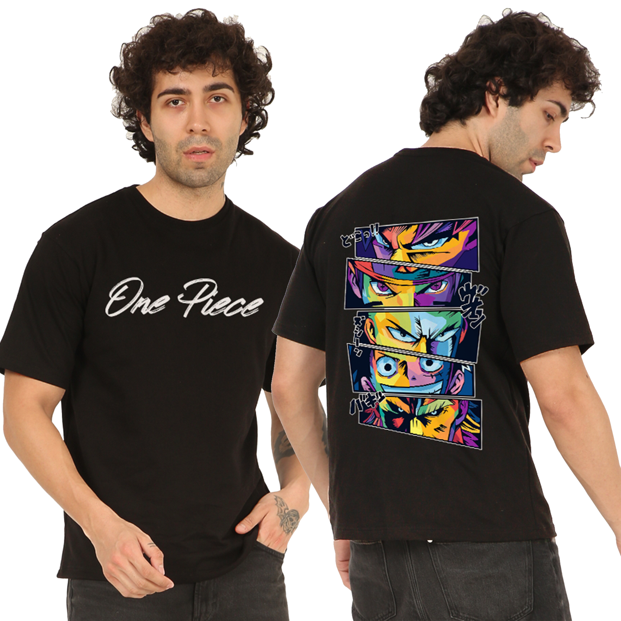 One Piece Black Oversize T-Shirt