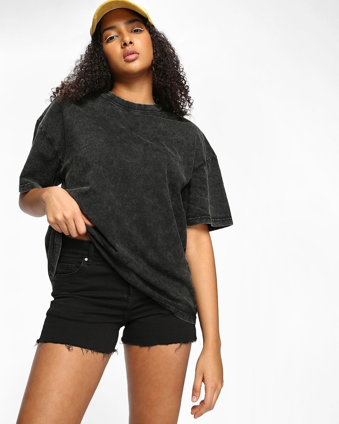 Dark grey Acid Wash Oversize T-shirt