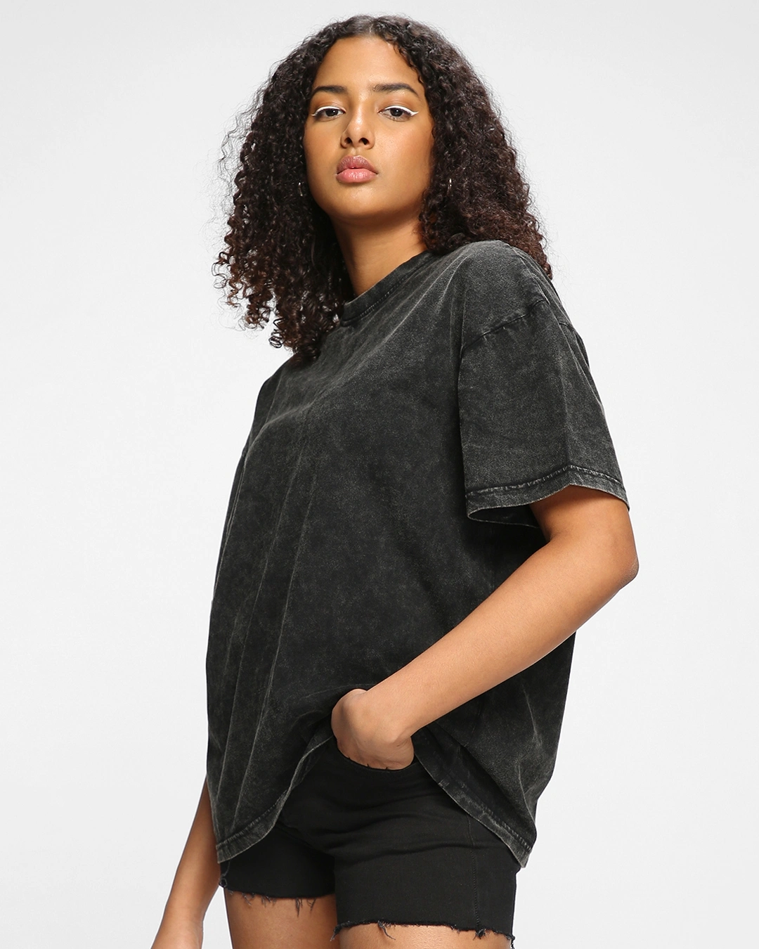 Dark grey Acid Wash Oversize T-shirt
