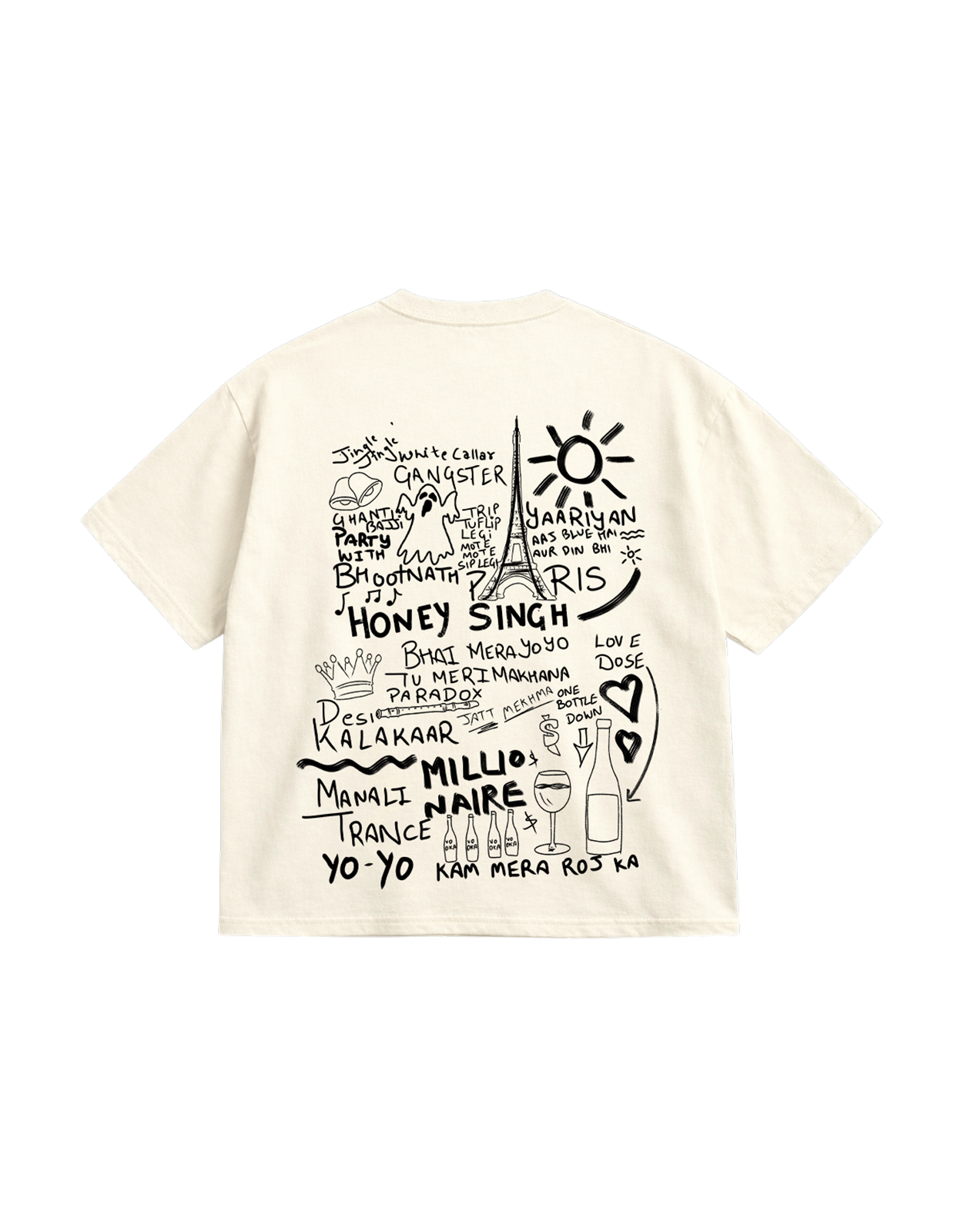 Doodle Honey Singh Off-White Oversize T-Shirt