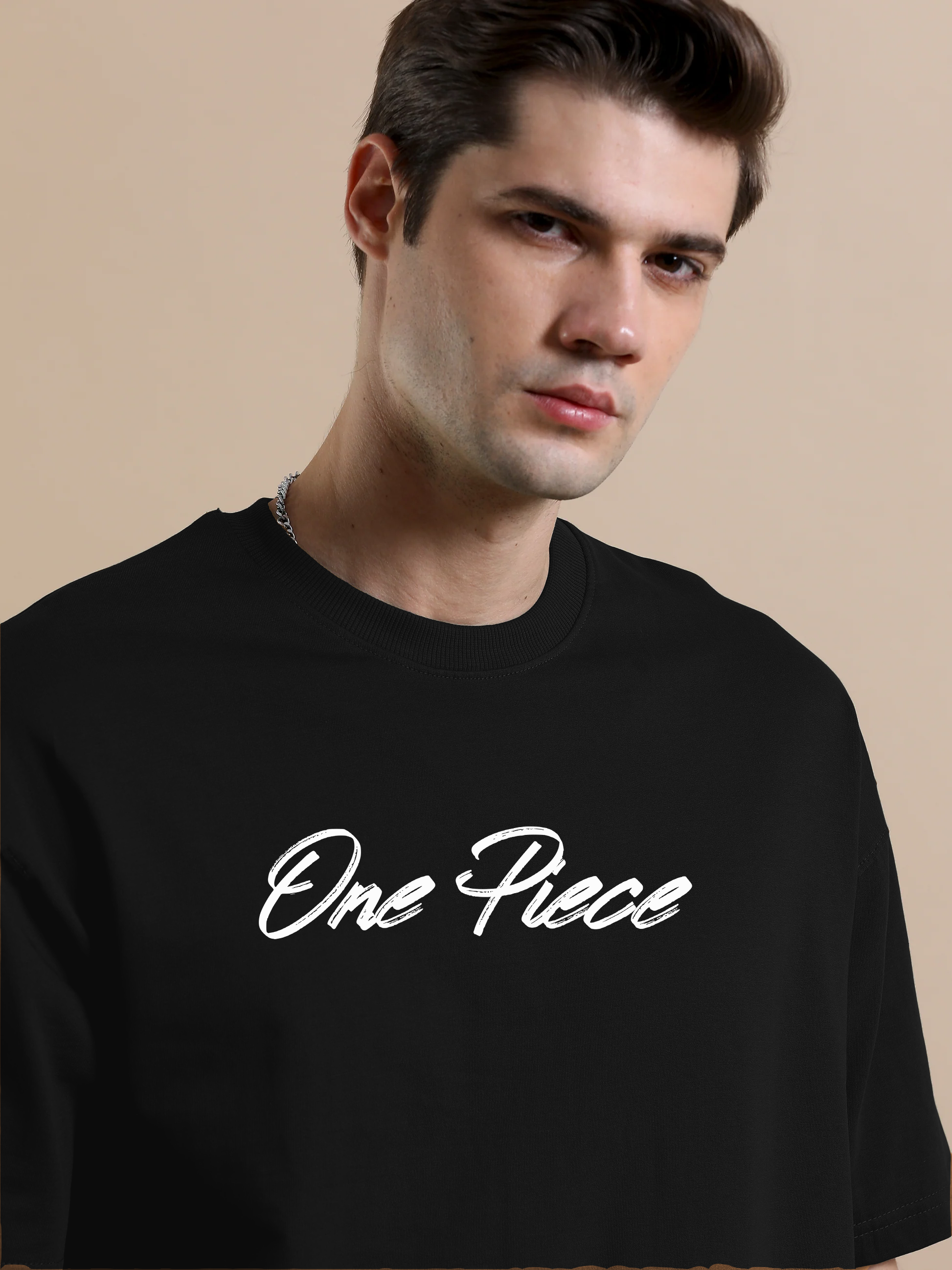 One Piece Black Oversize T-Shirt