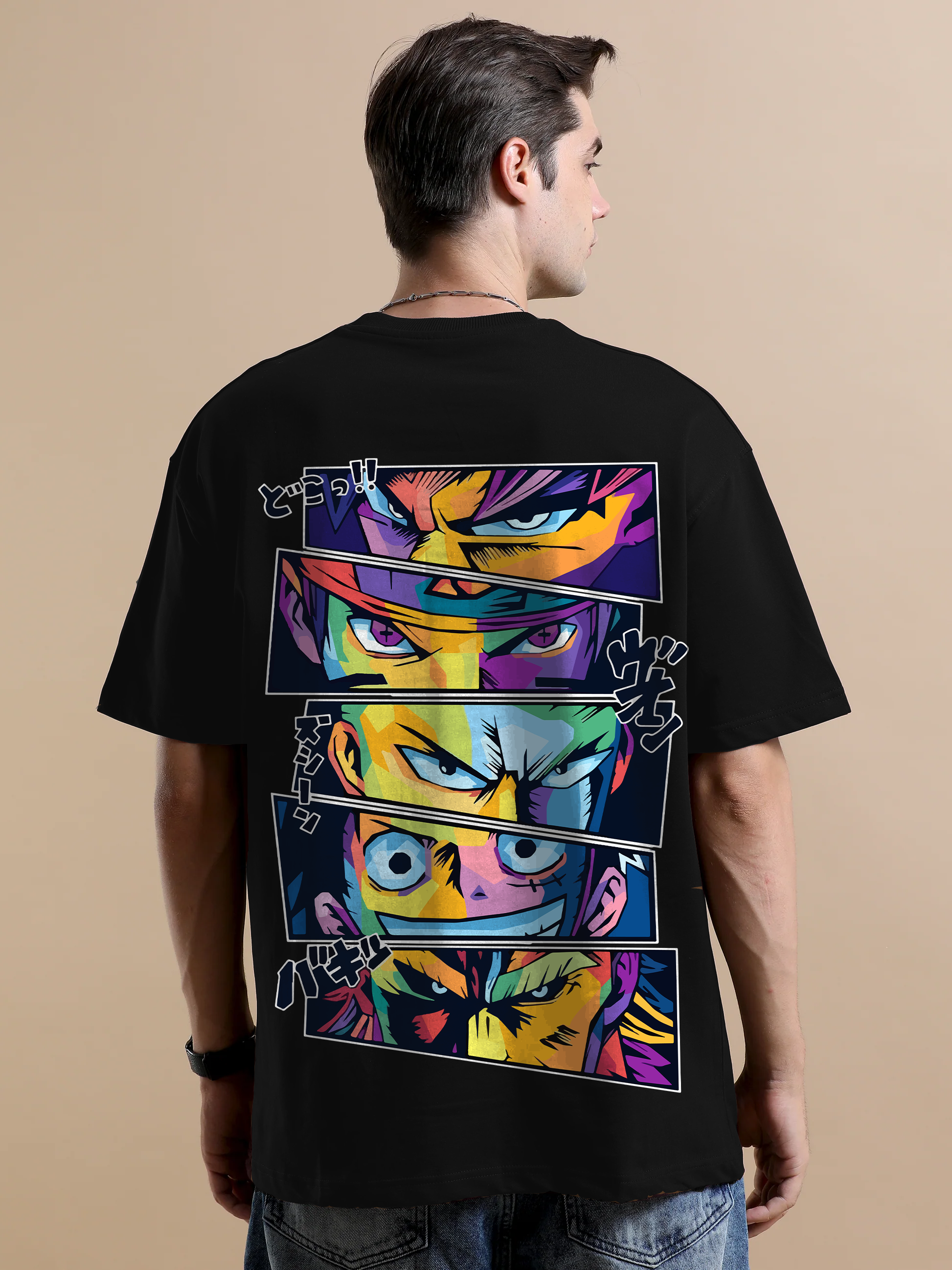 One Piece Black Oversize T-Shirt