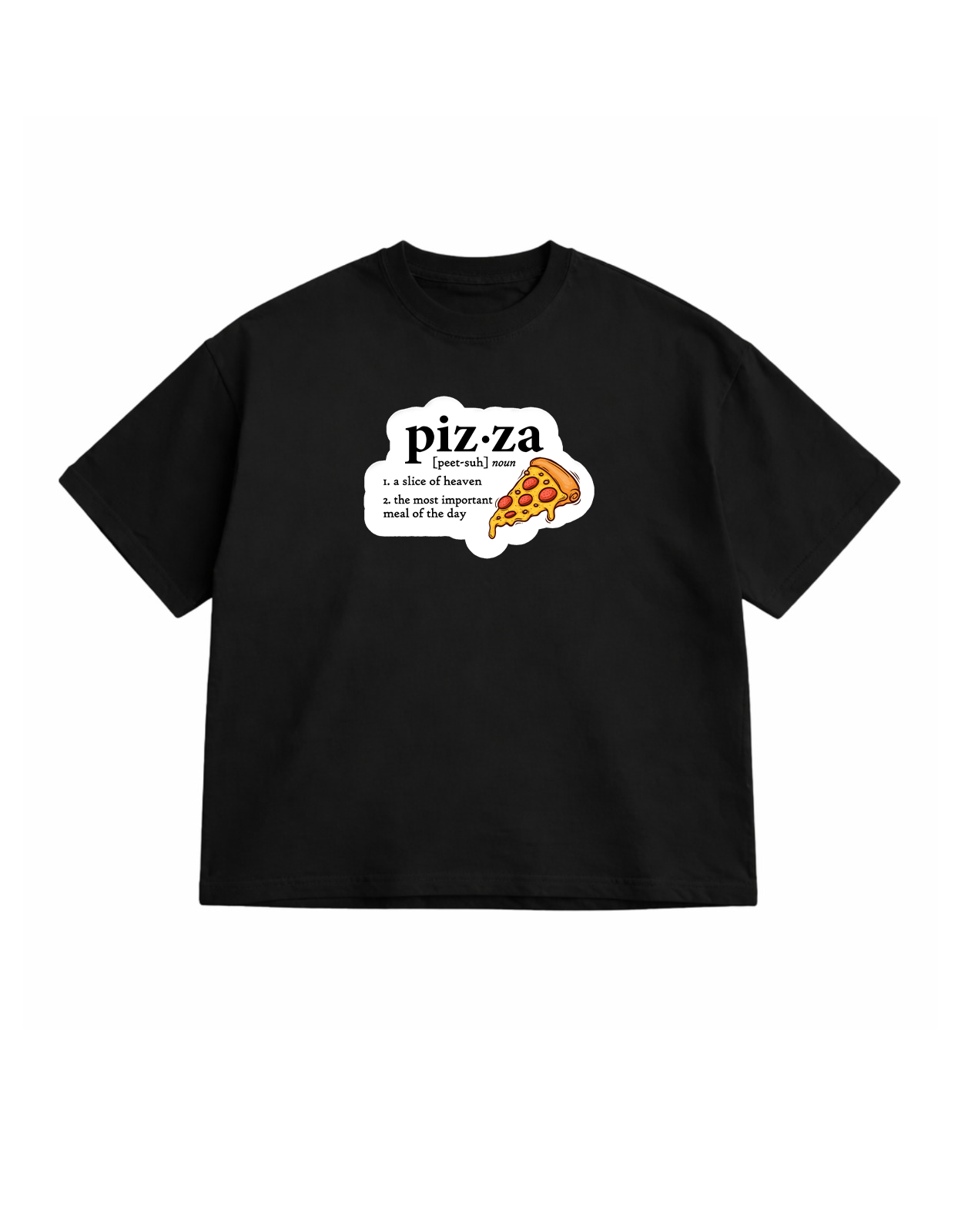 Pizza Black Oversize T-Shirt