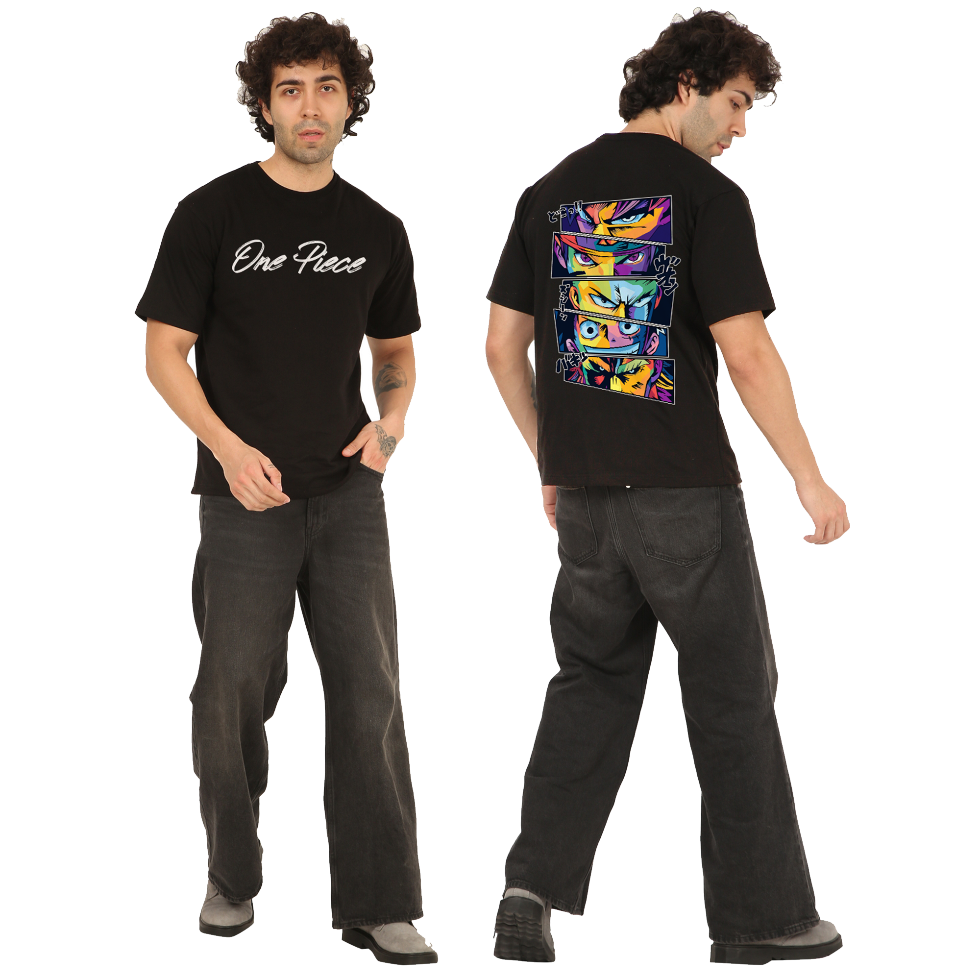 One Piece Black Oversize T-Shirt