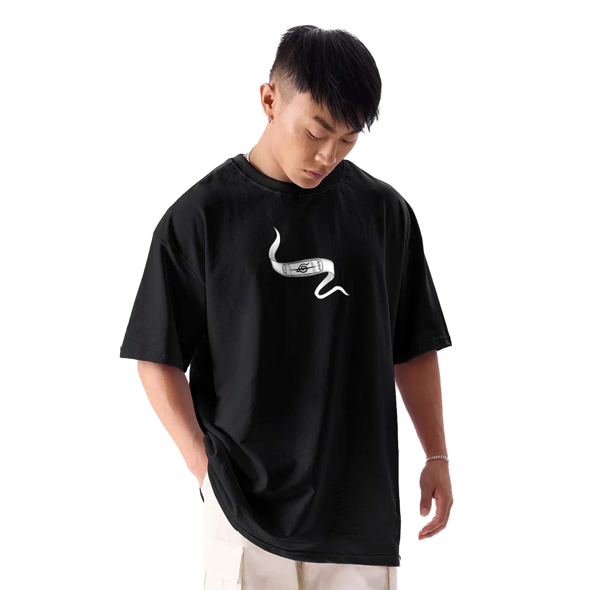 Naruto Headband Black Oversize T-Shirt