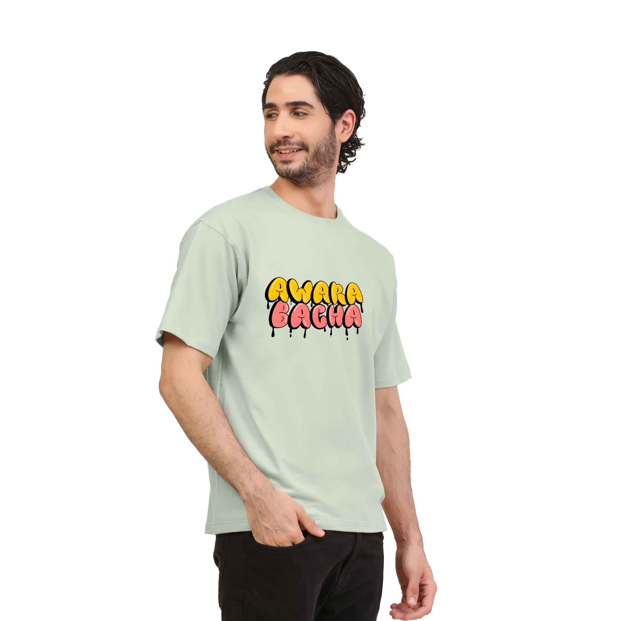 Awara Bacha Sage Green Oversize T-Shirt