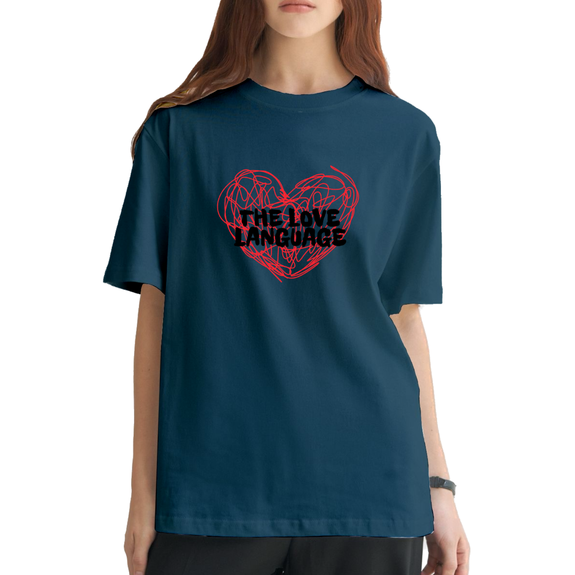 The Love Language Oversize Darkteal T-Shirt