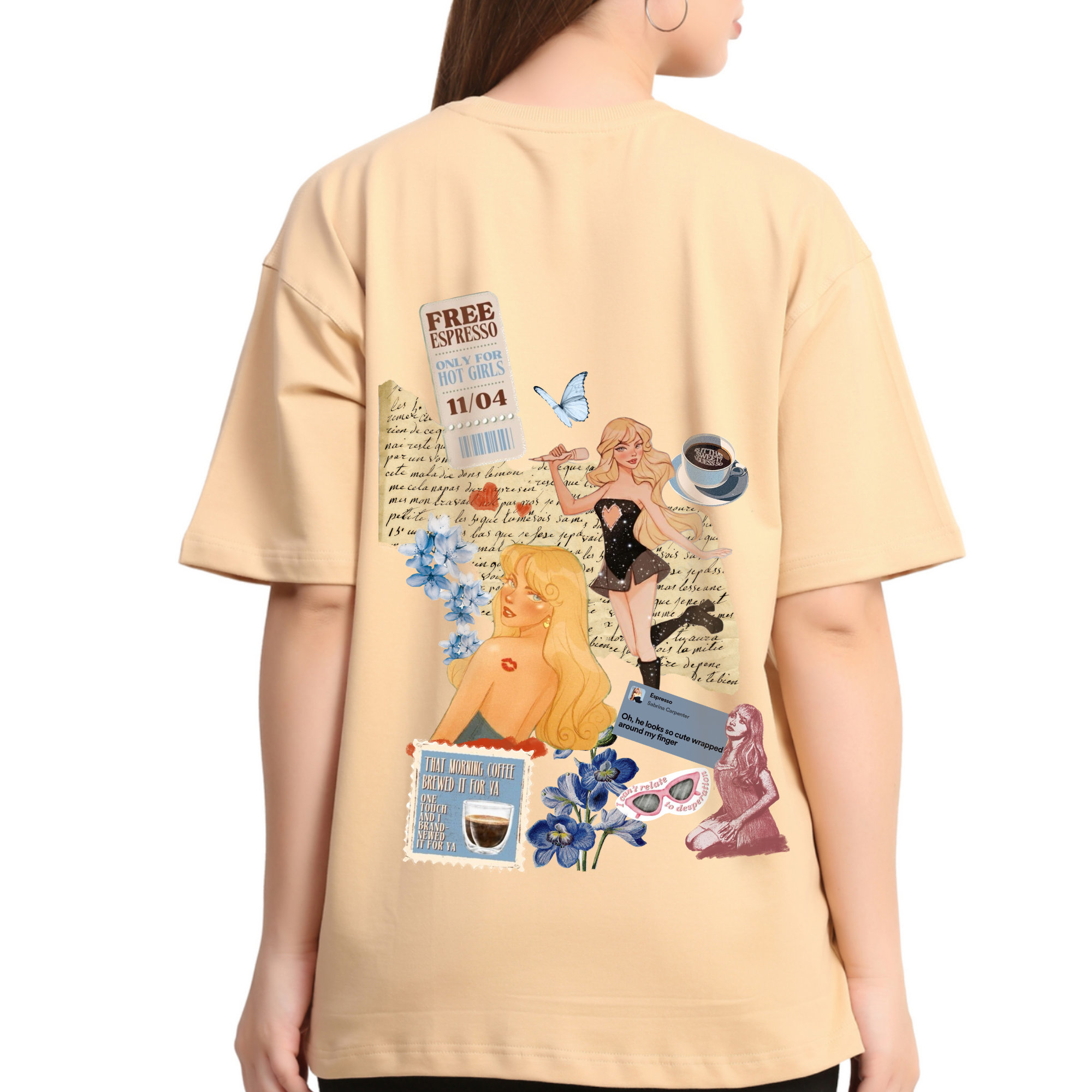 Thatsthatme Espresso Beige Oversize T-Shirt