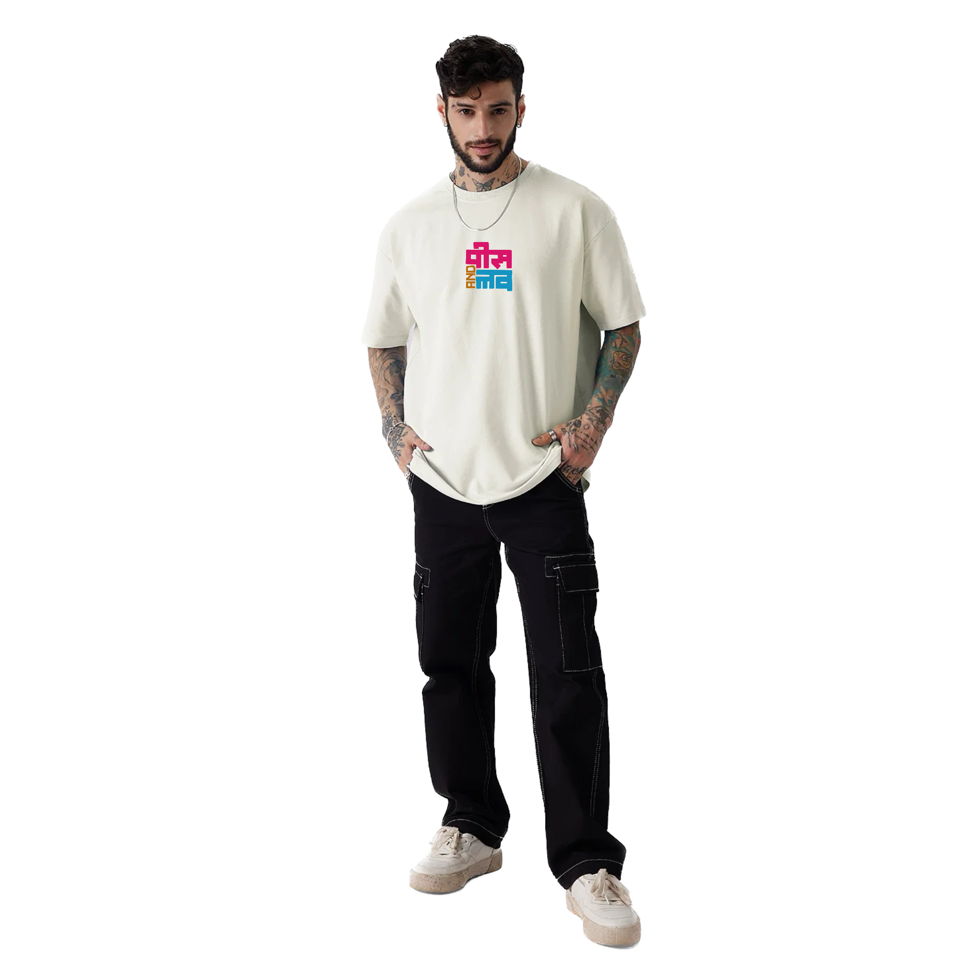 Peace and love Off-White Oversize T-Shirt
