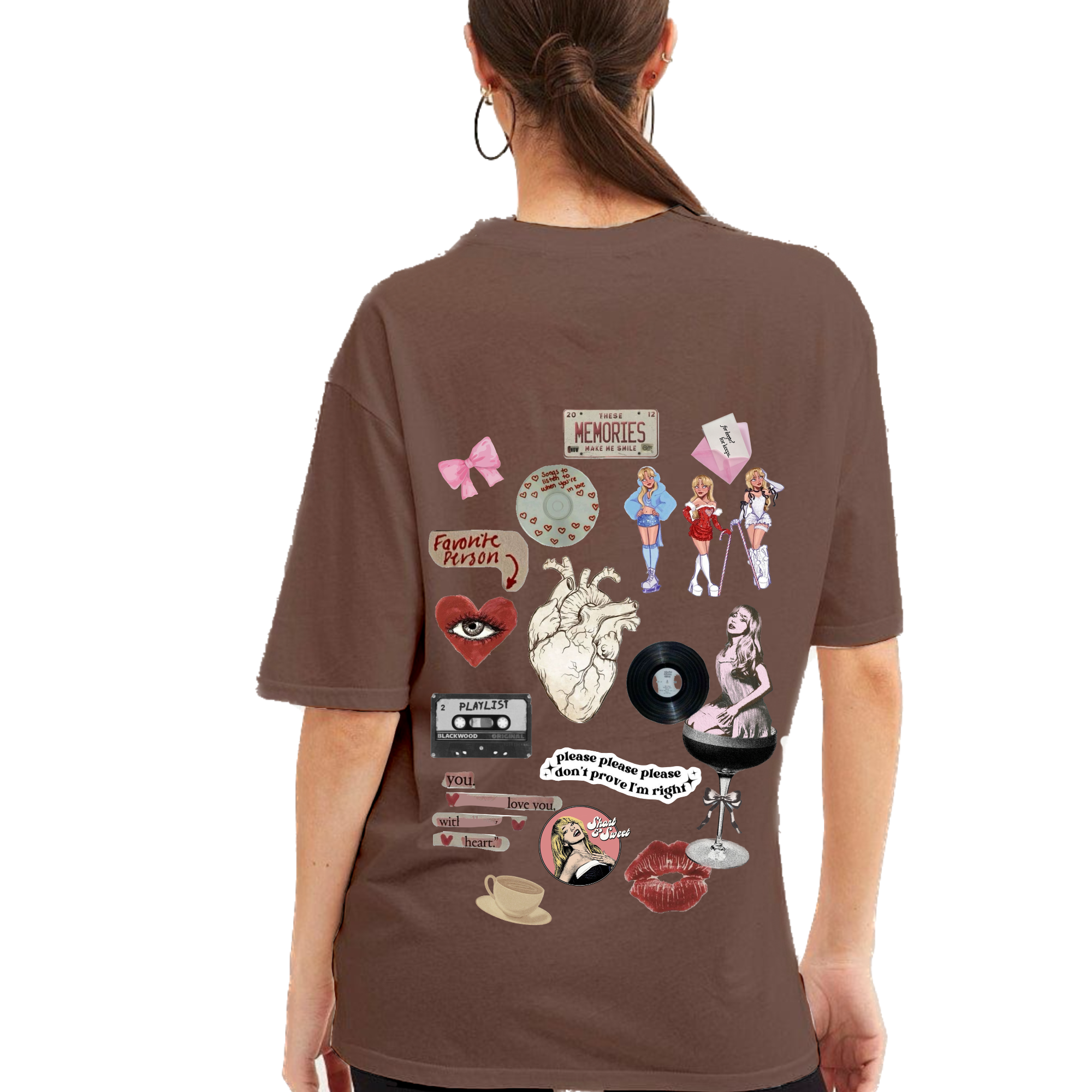 Sabrina Carpenter Brown Oversize T-Shirt