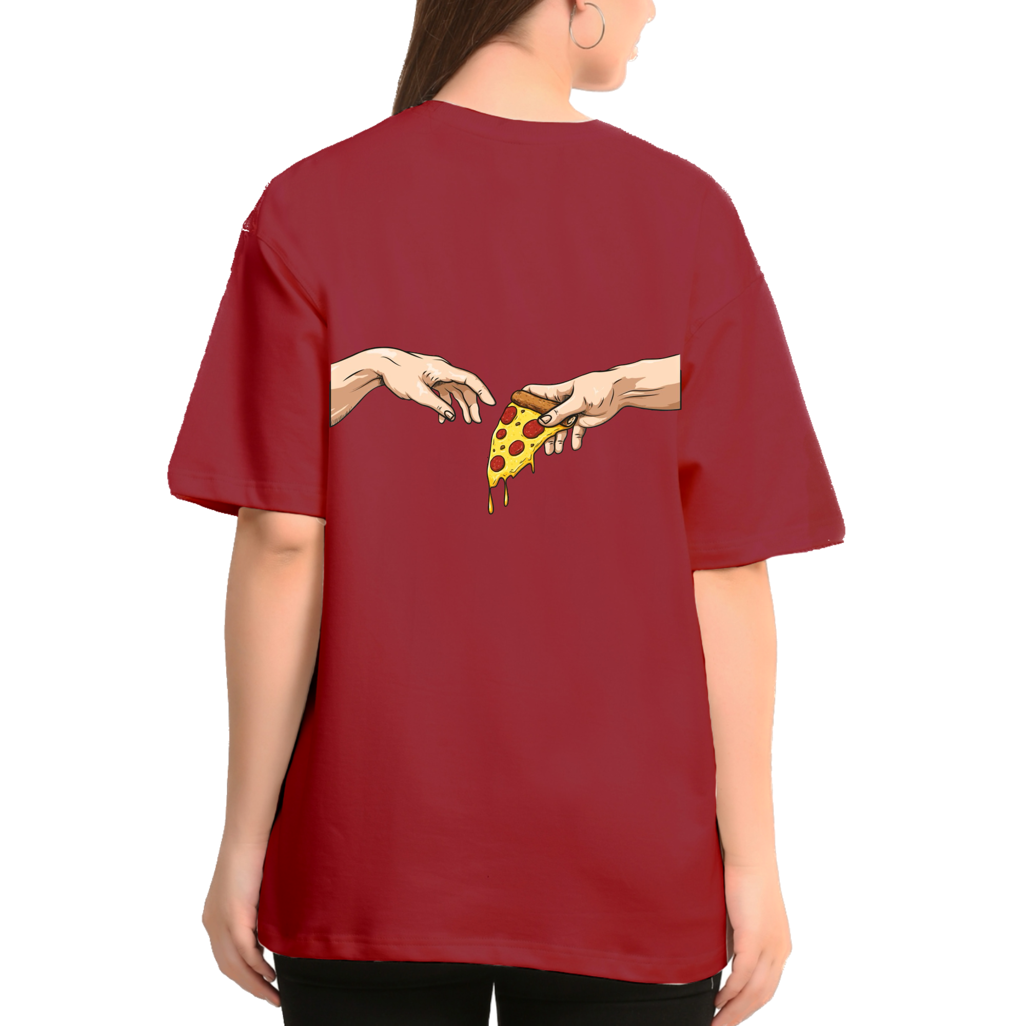Pizza Oversize Red T-Shirt