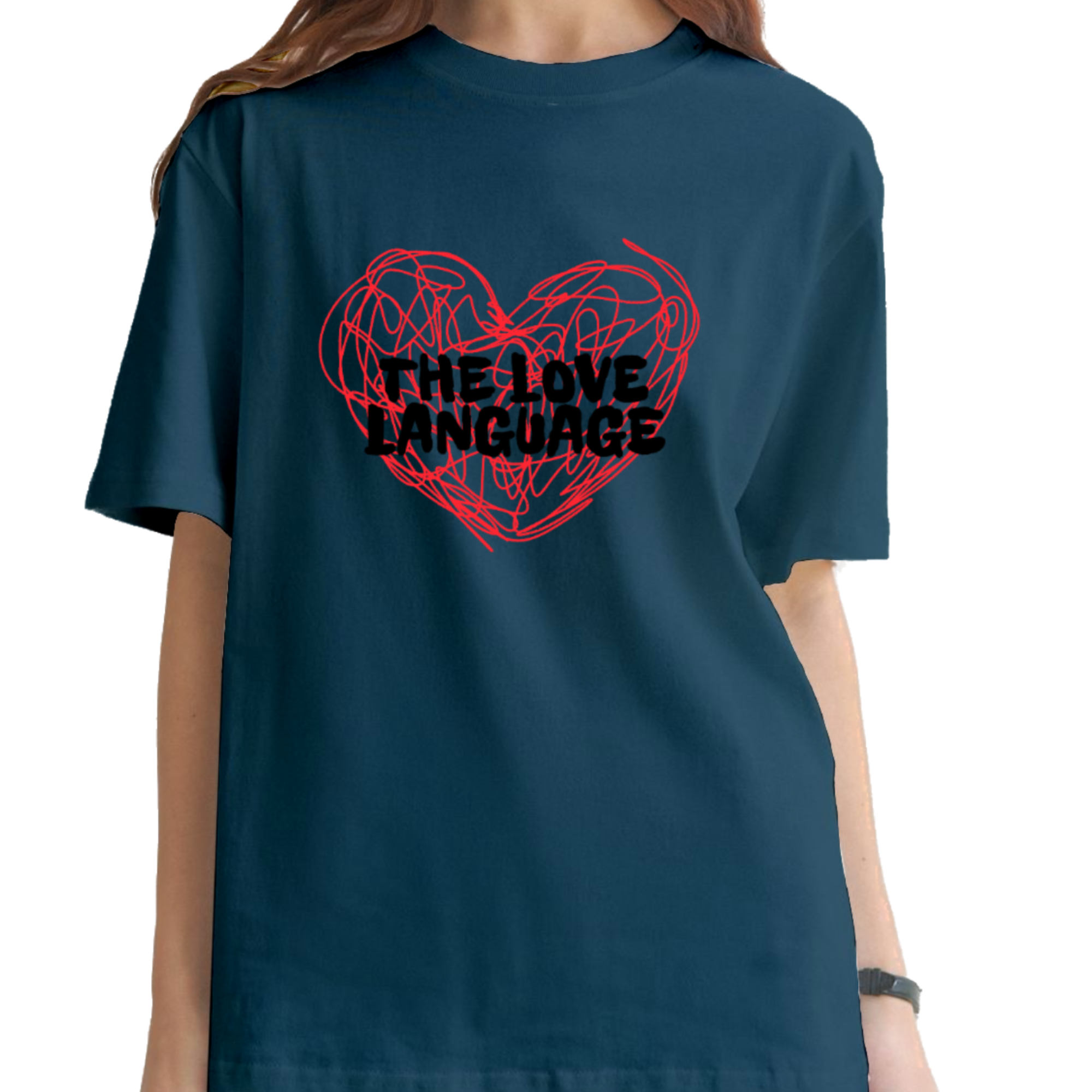 The Love Language Oversize Darkteal T-Shirt