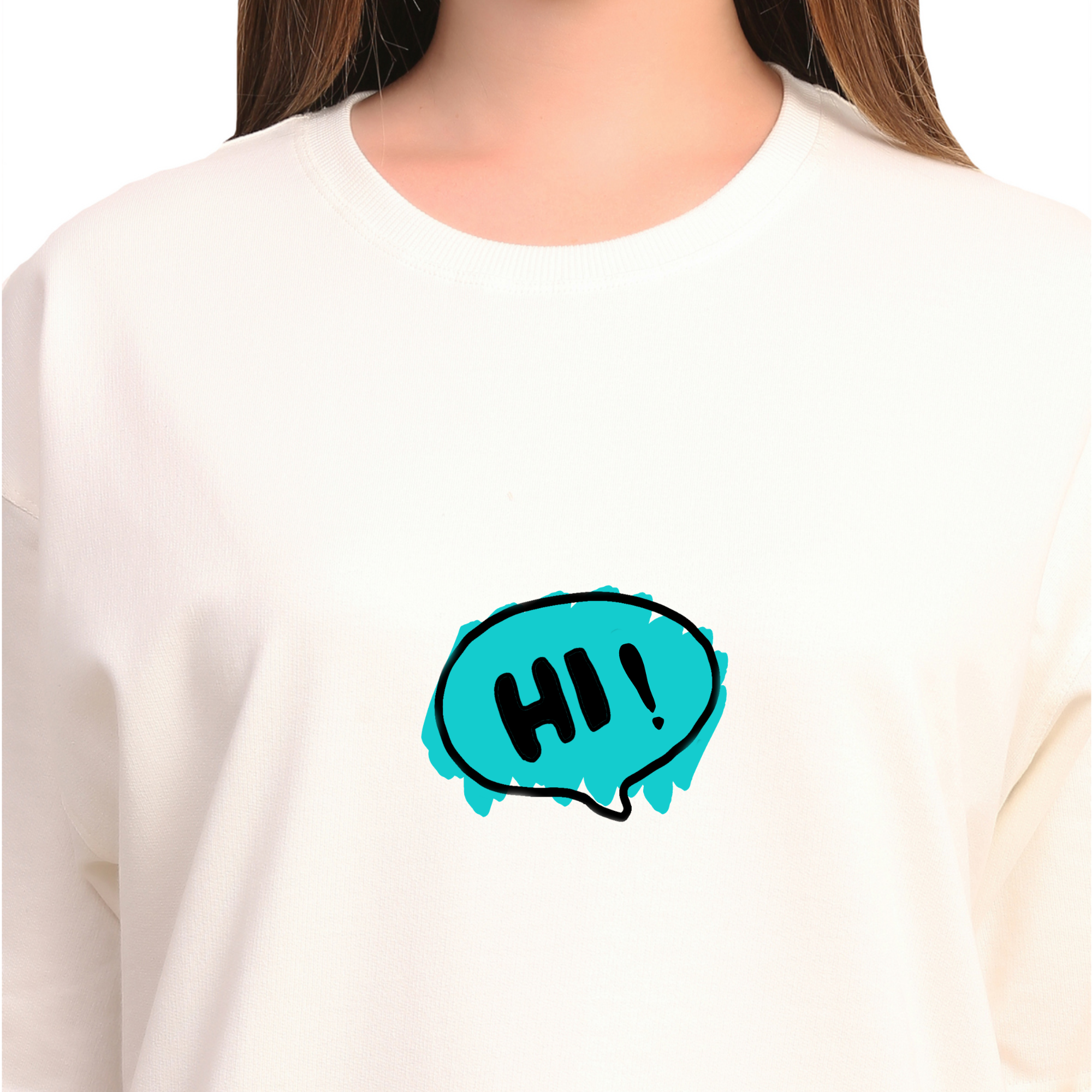 Hi Doodle Emotion Wave Off-White Oversize T-Shirt