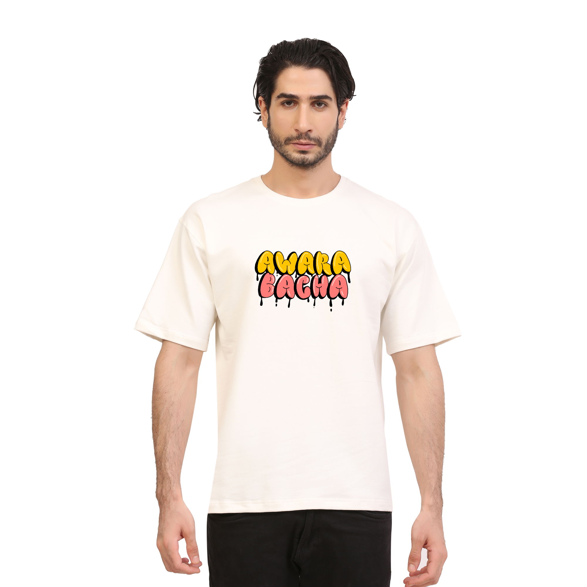Awara Bacha Off-White Oversize T-Shirt