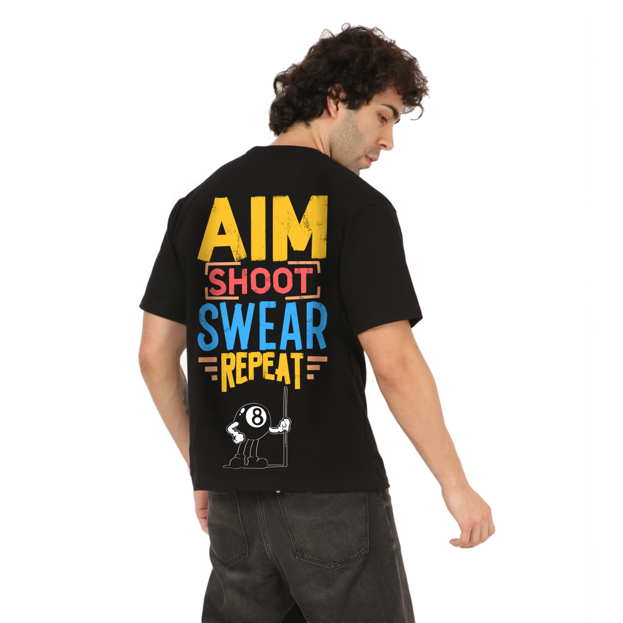 Snooker Pool Black Oversize T-Shirt