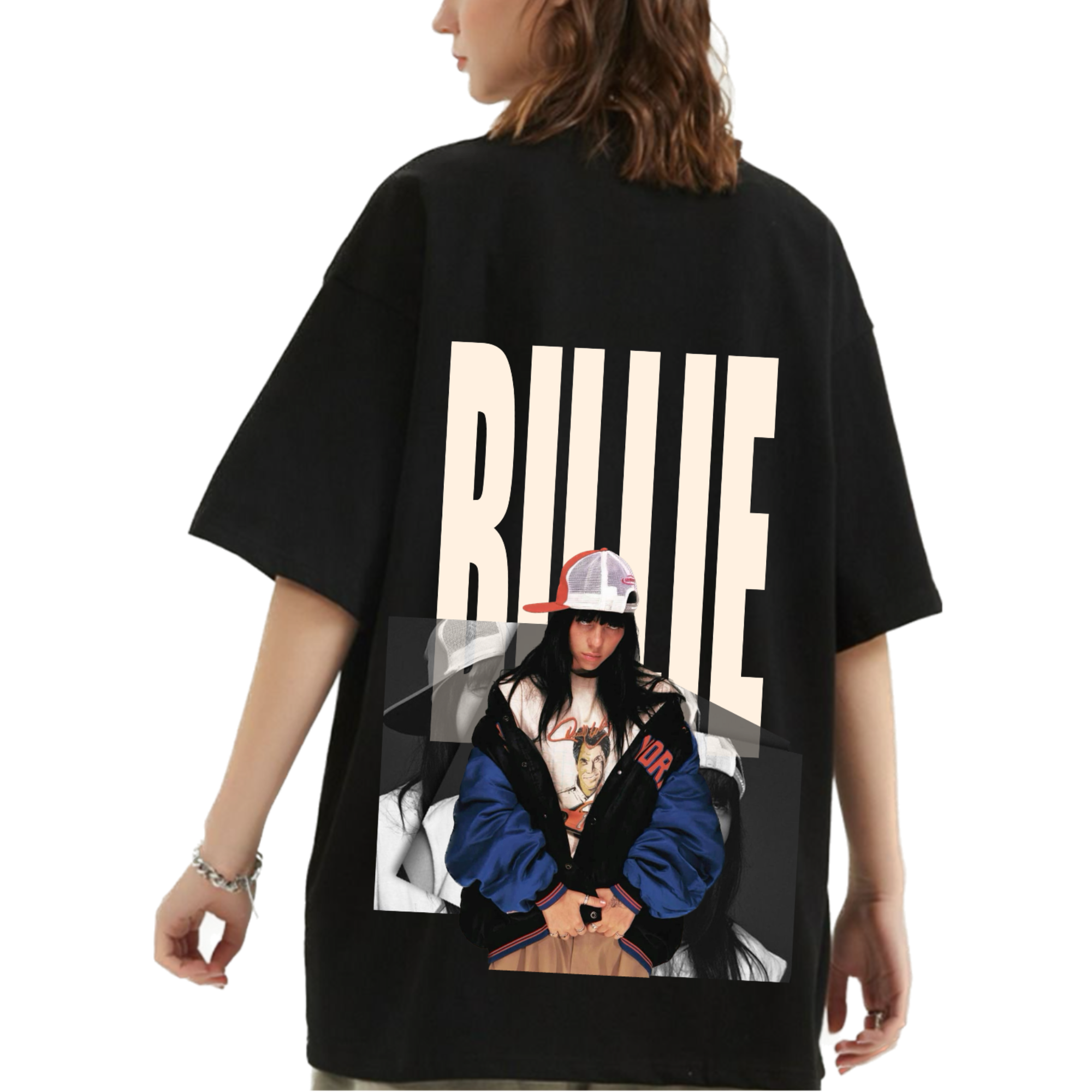 Billie Elish Oversize Black T-Shirt