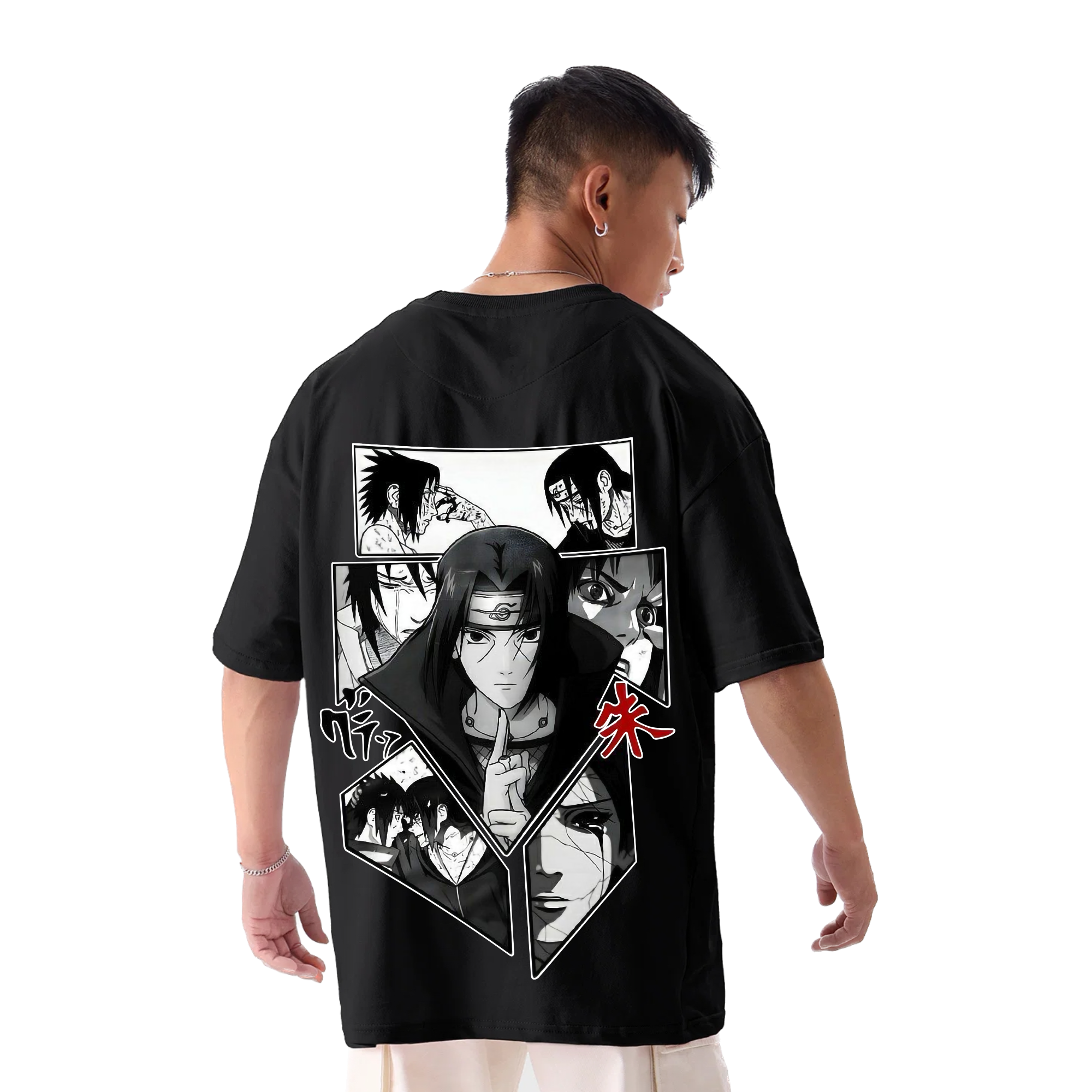 Naruto Headband Black Oversize T-Shirt