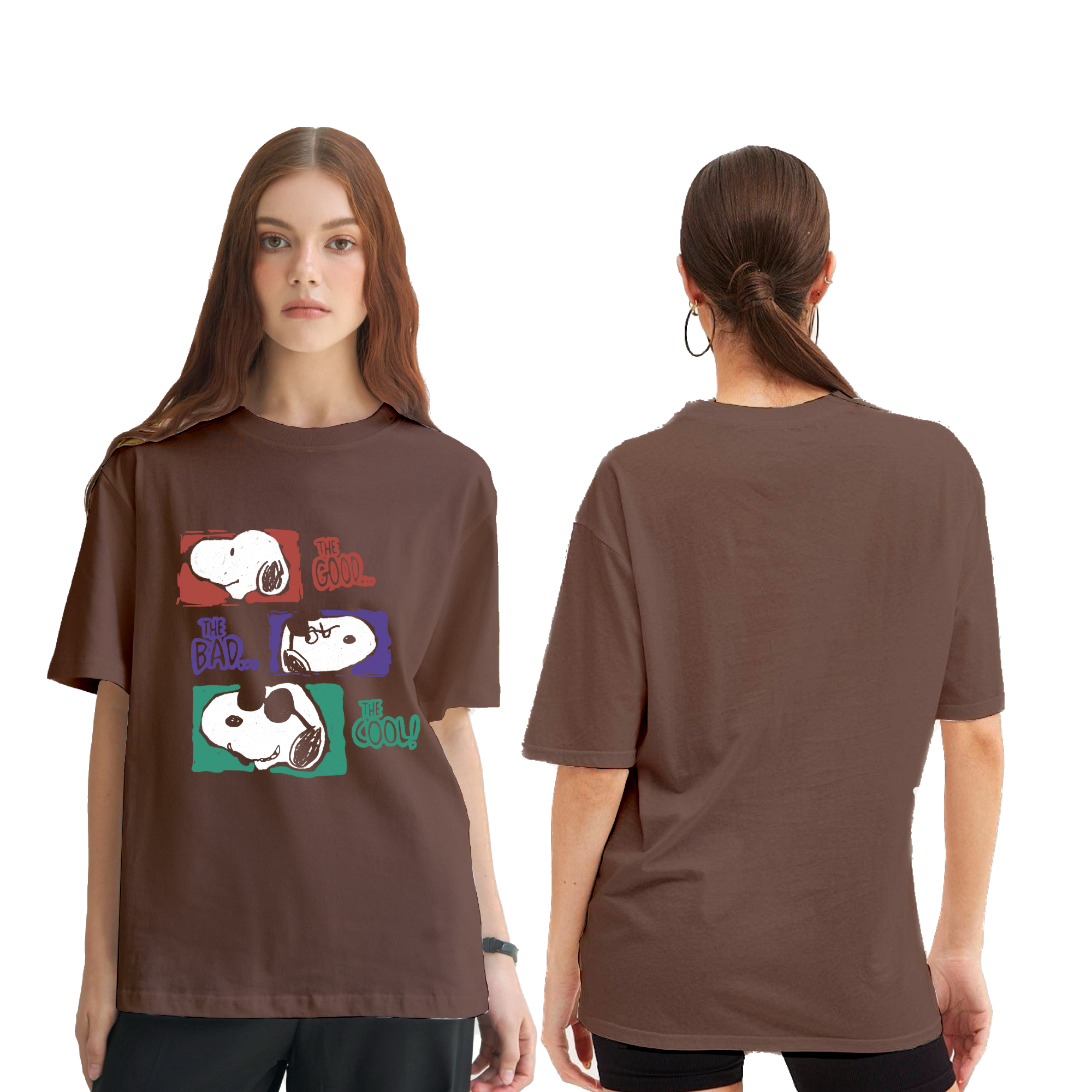 Dog Lovers Brown Oversize T-Shirt