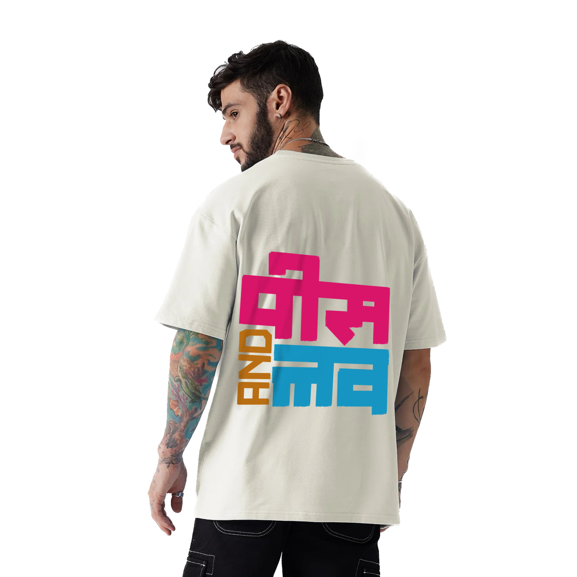 Peace and love Off-White Oversize T-Shirt