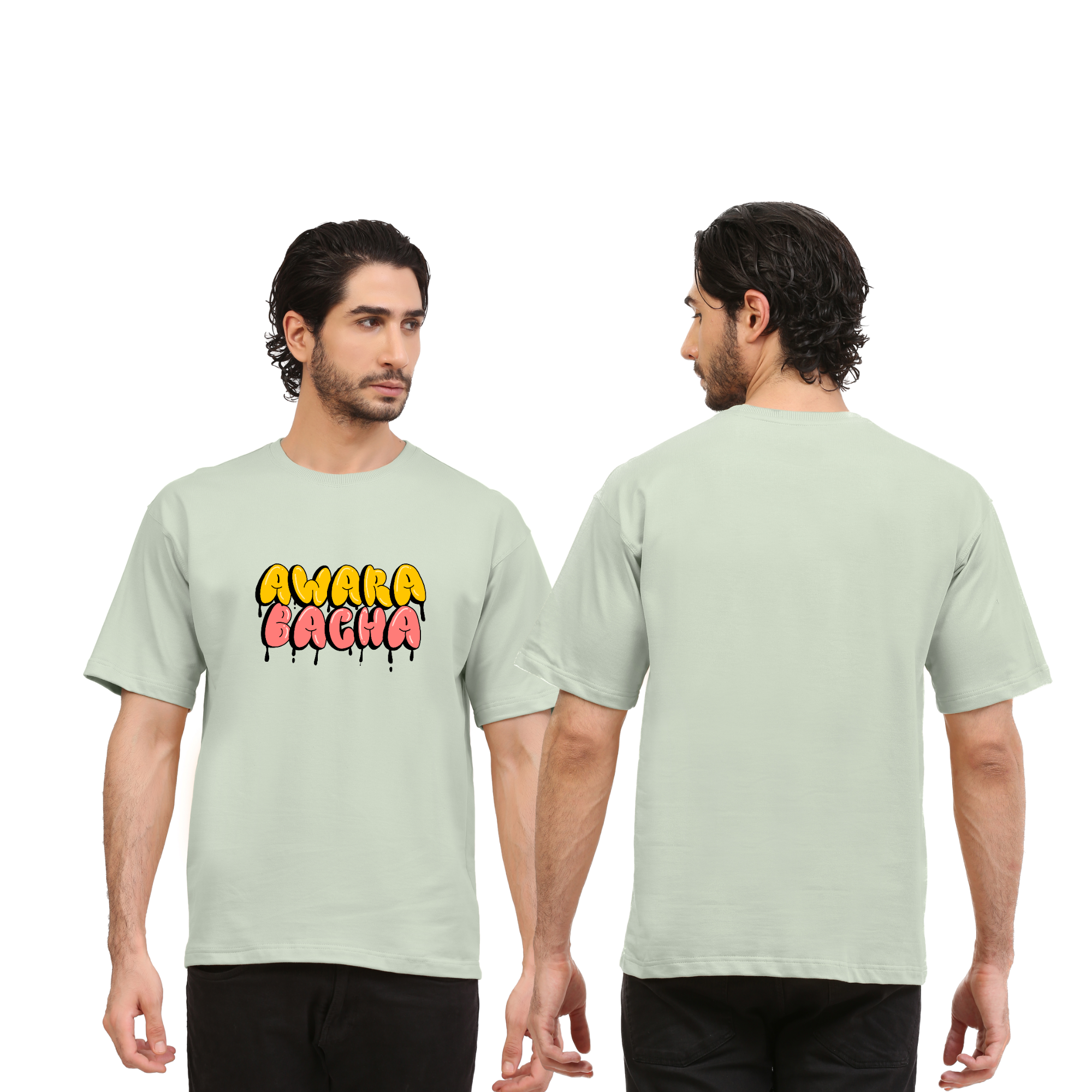Awara Bacha Sage Green Oversize T-Shirt