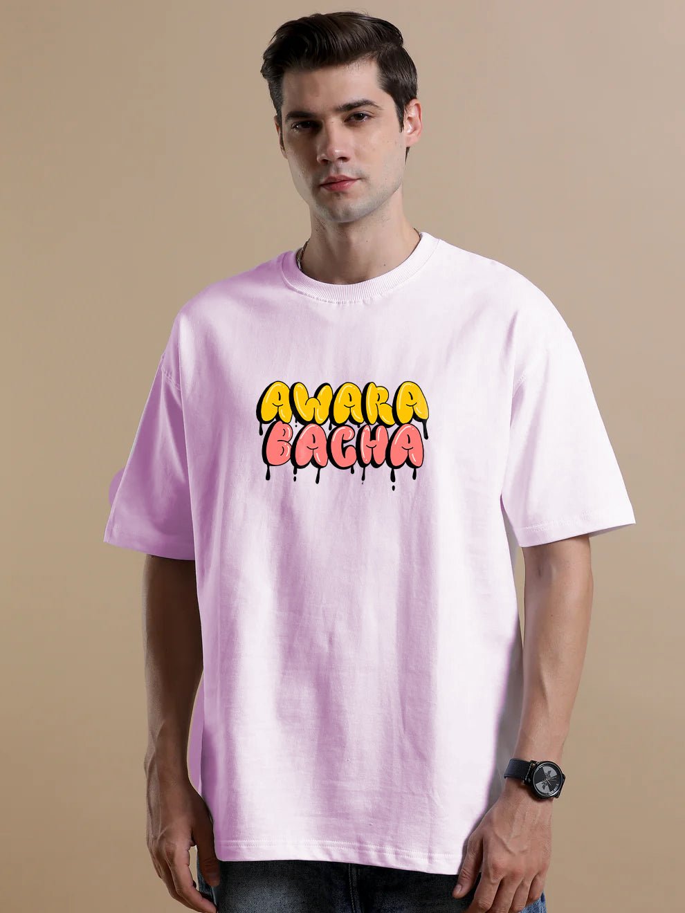 Awara Bacha Lavender Oversize T-Shirt - Awara Bacha