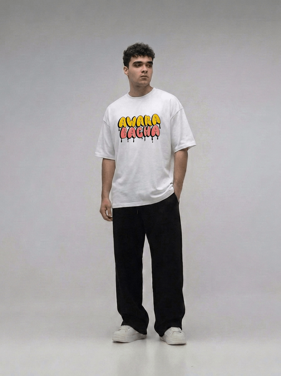 Awara Bacha Off White Oversize T-Shirt - Awara Bacha