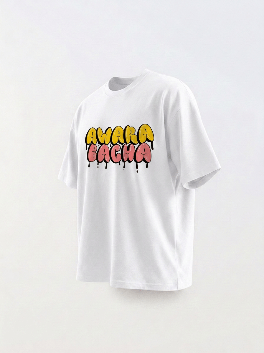 Awara Bacha Off White Oversize T-Shirt - Awara Bacha