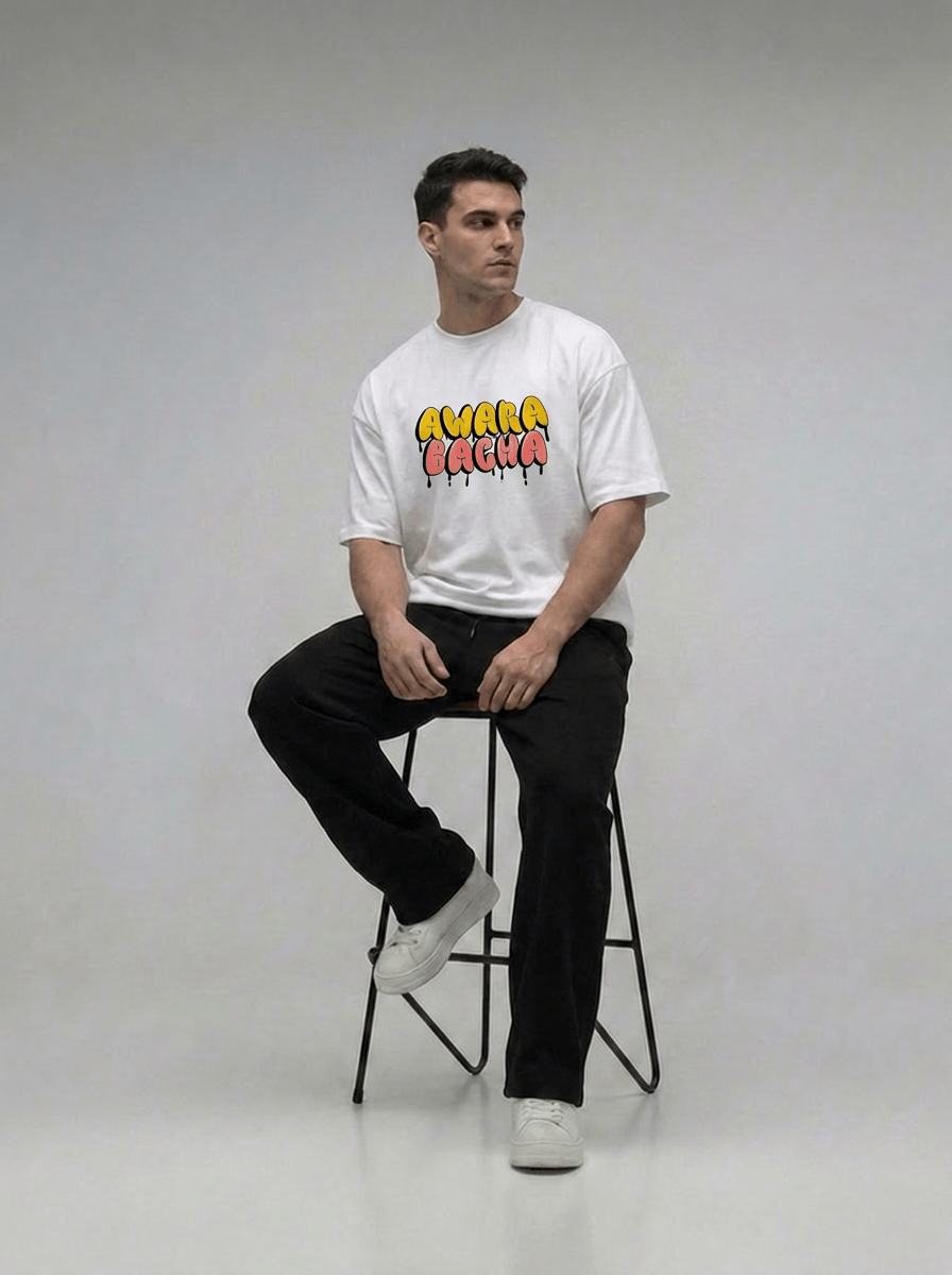 Awara Bacha Off White Oversize T-Shirt - Awara Bacha