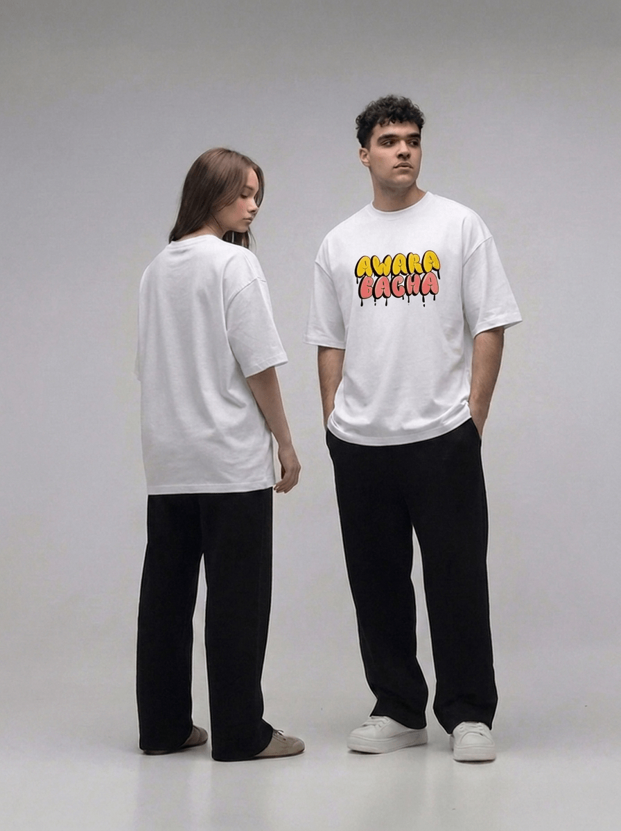 Awara Bacha Off White Oversize T-Shirt - Awara Bacha