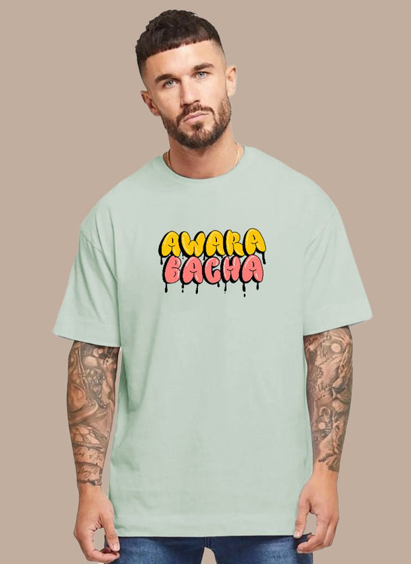 Awara Bacha Sage Green Oversize T-Shirt - Awara Bacha