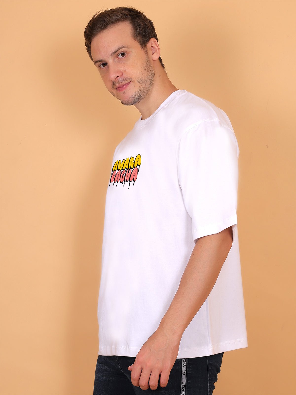 Awara Bacha White Oversize T-Shirt - Awara Bacha