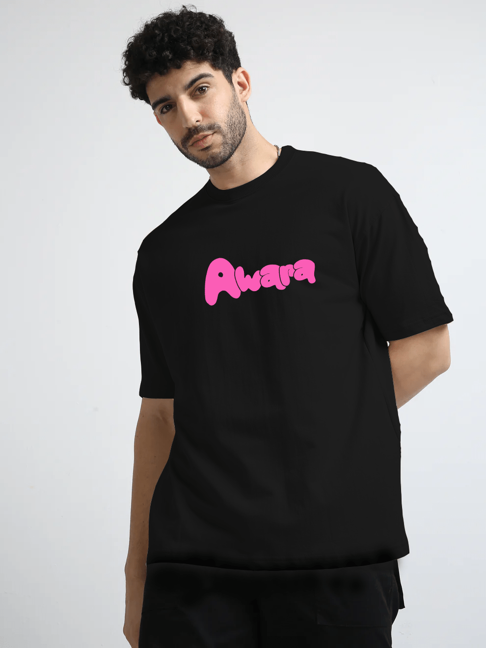 Awara Black Oversize T-Shirt - Awara Bacha