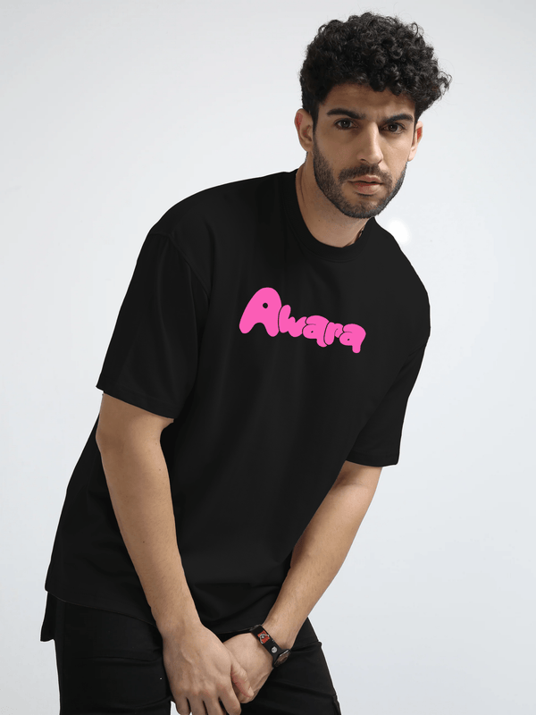 Awara Black Oversize T-Shirt - Awara Bacha
