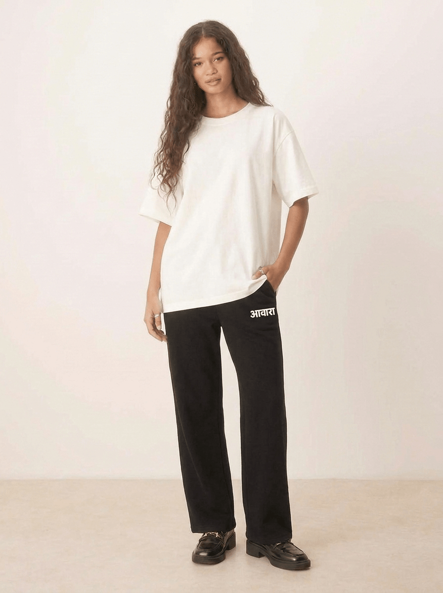 Awara Branding Black Oversize Sweatpants - Awara Bacha