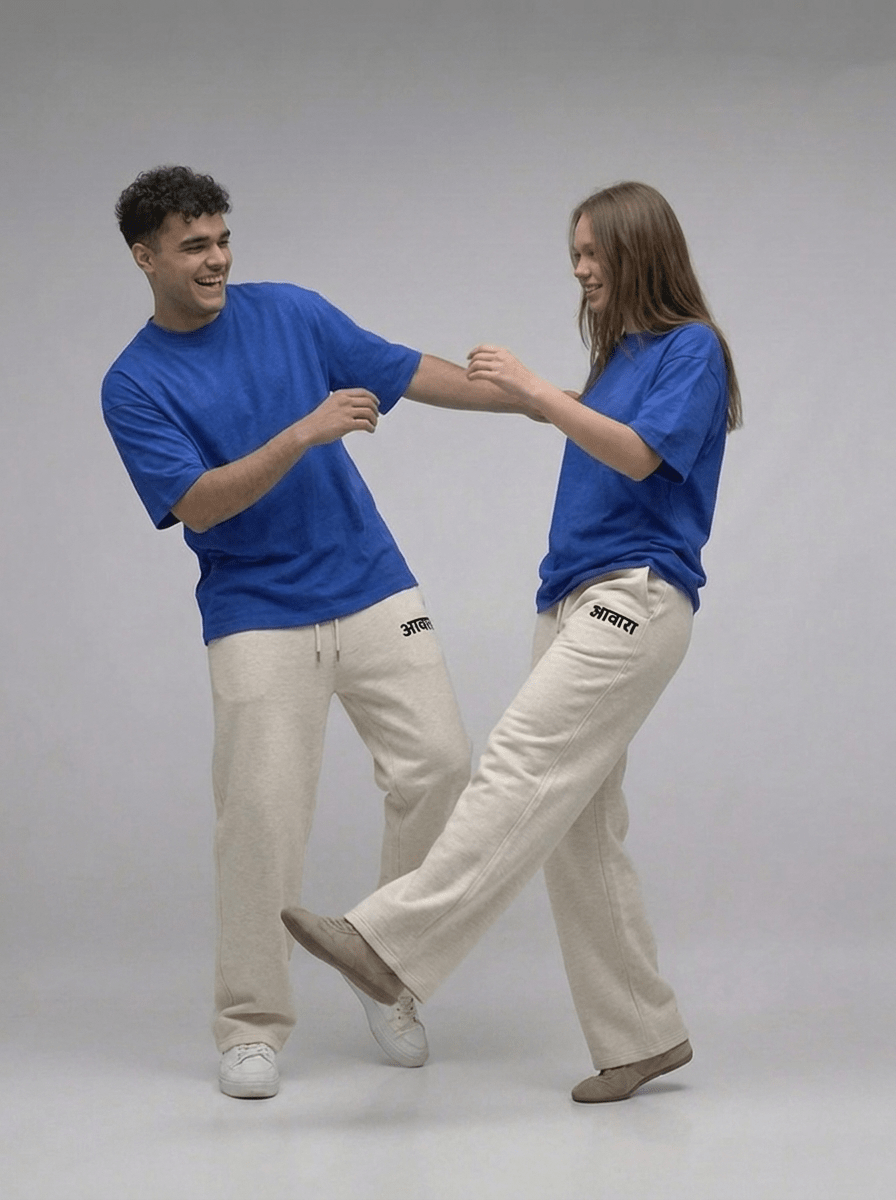 Awara Branding Oversize Off White Sweatpants - Awara Bacha