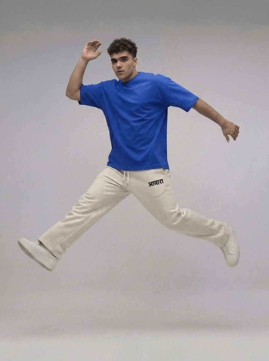 Awara Branding Oversize Off White Sweatpants - Awara Bacha
