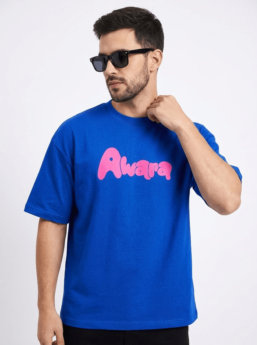 Awara Oversize Royal Blue T-Shirt - Awara Bacha