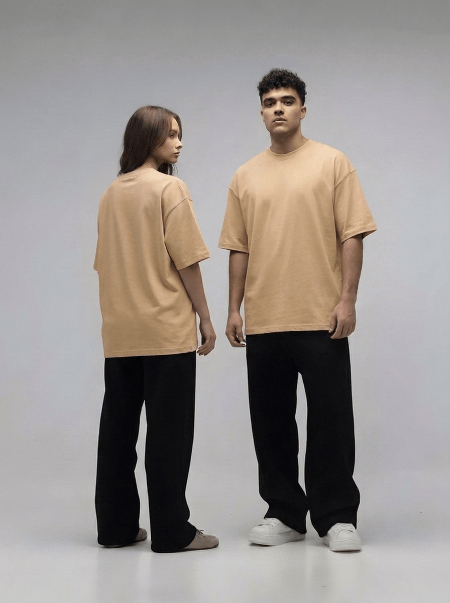 Beige Oversize T-Shirt - Awara Bacha