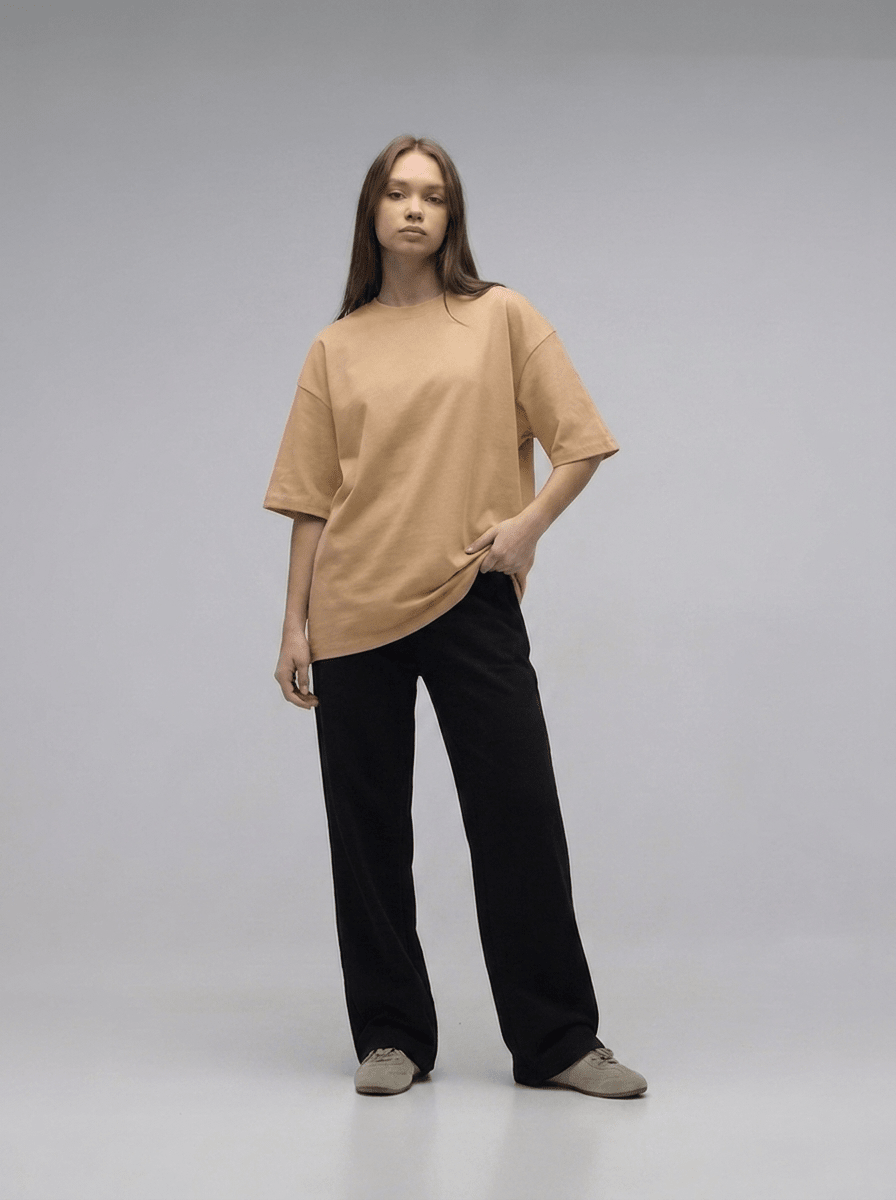 Beige Oversize T-Shirt - Awara Bacha